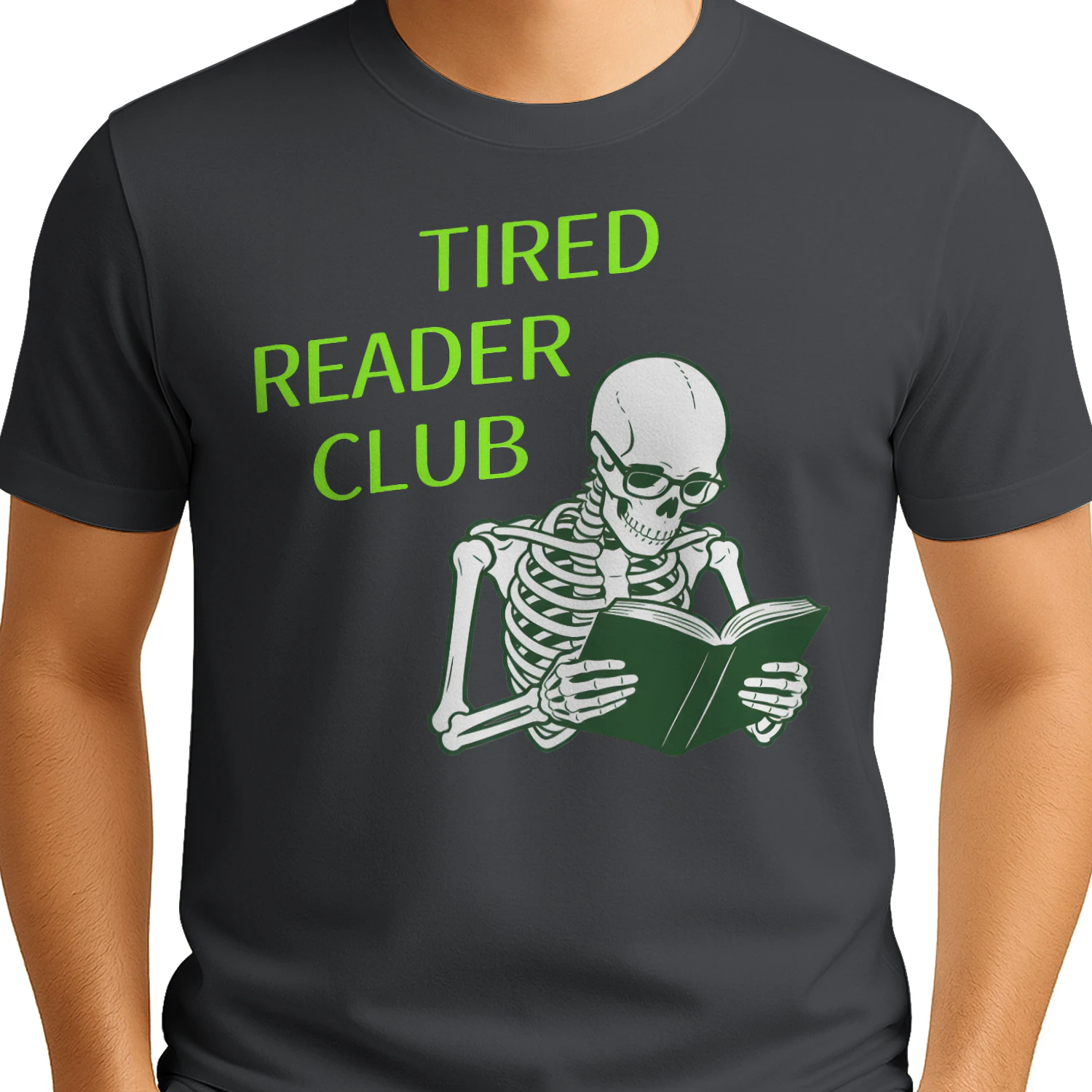 Tired Reader Club Heavy Cotton Dark Colors T-shirt 1 Side, Book Club Gildan Tee, Readers Club Shirt, Book Lover Gifts