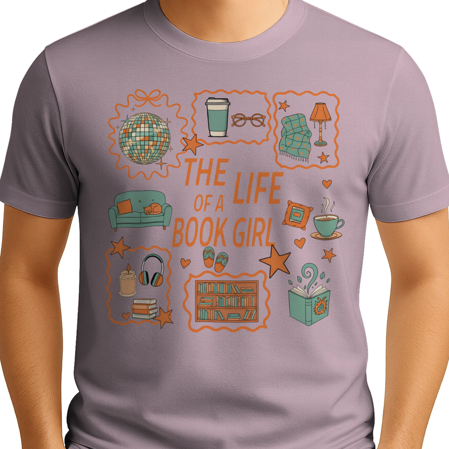 The Life Of A Book Girl Heavy Cotton Light Colors T-shirt 1 Side, World Tour Book Club Gildan Tee, Readers Club Shirt, Book Lover Gifts
