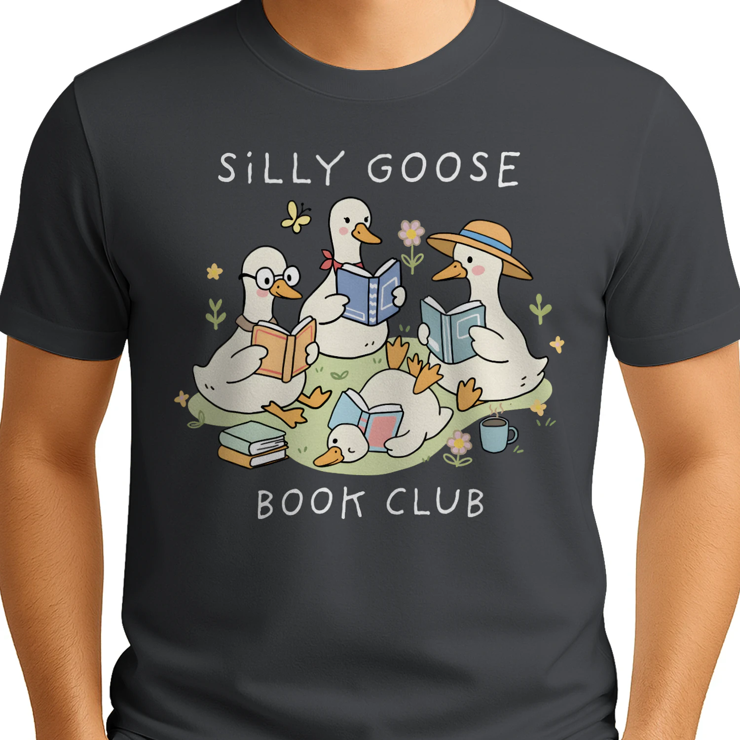 Silly Goose Readers Heavy Cotton Dark Colors T-shirt 1 Side, Funny Book Club Gildan Tee, Readers Club Shirt, Book Lover Gifts