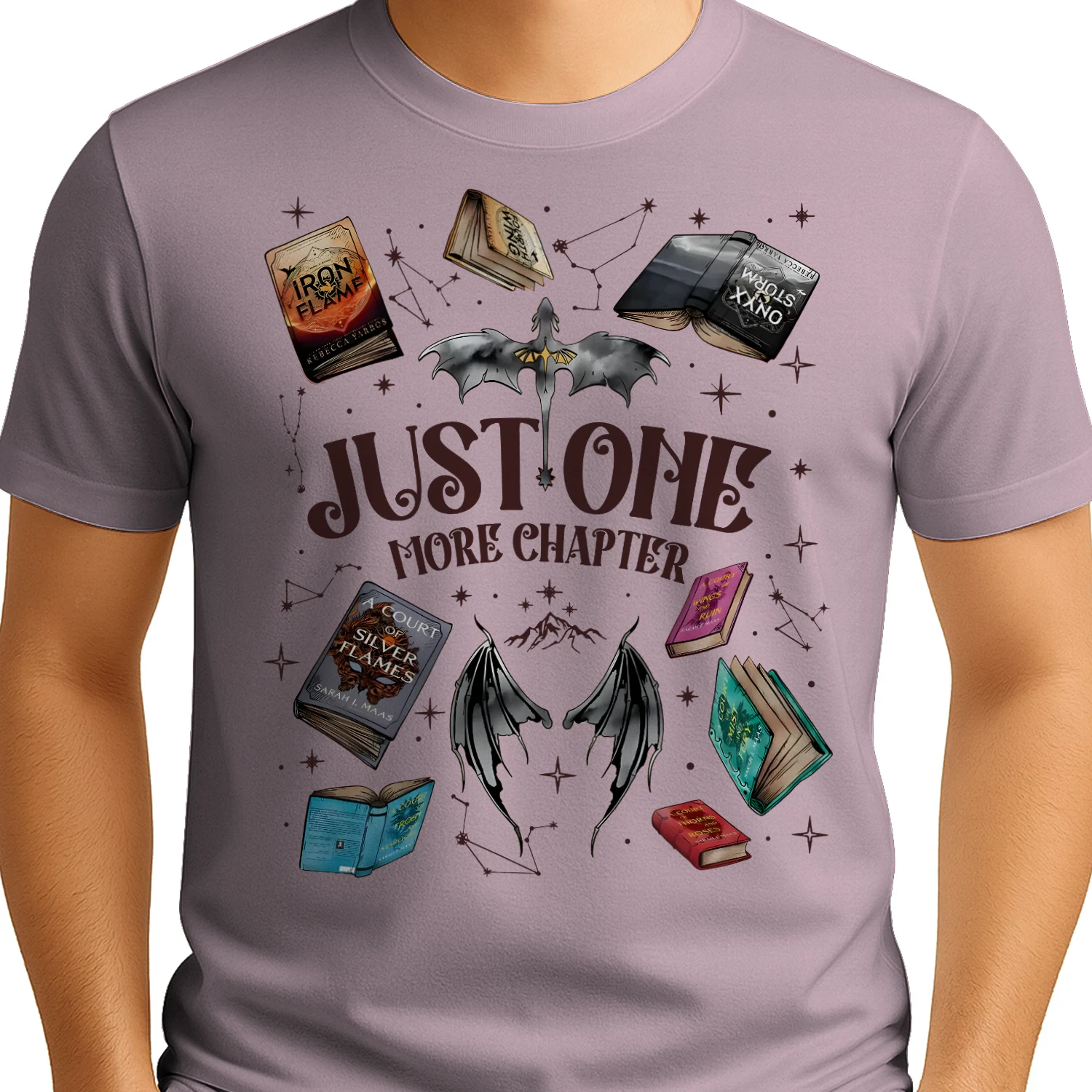 Just One More Chapter Heavy Cotton Light Colors T-shirt 1 Side, Acotar Gildan Tee, Romantasy Shirt, Book Lover Gifts