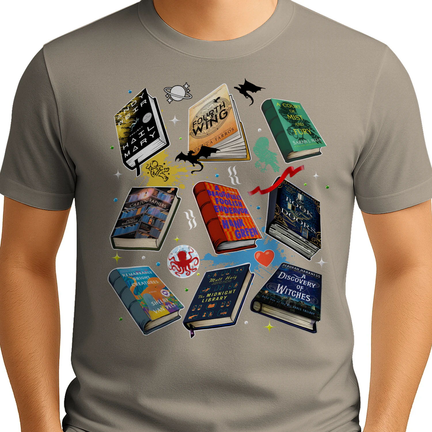 Romantasy Book Heavy Cotton T-shirt 1 Side, Classic Literature Gildan Tee, Young Adult Book Shirt, Book Lover Gifts