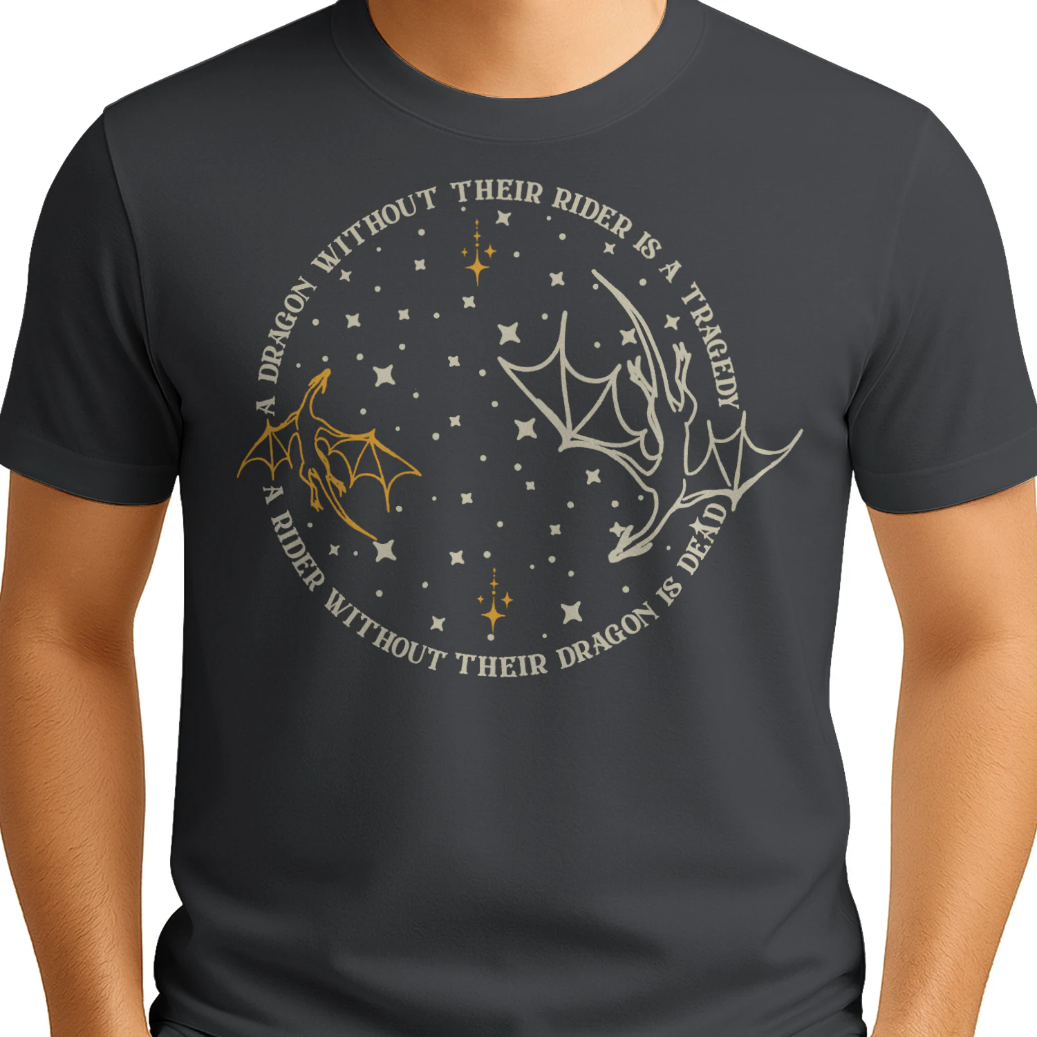 Fourth Wing Dragon Heavy Cotton Dark Colors T-shirt 2 Side, The Empyrean Series Gildan Tee, Fantasy Romance Book Shirt, Book Lover Gifts