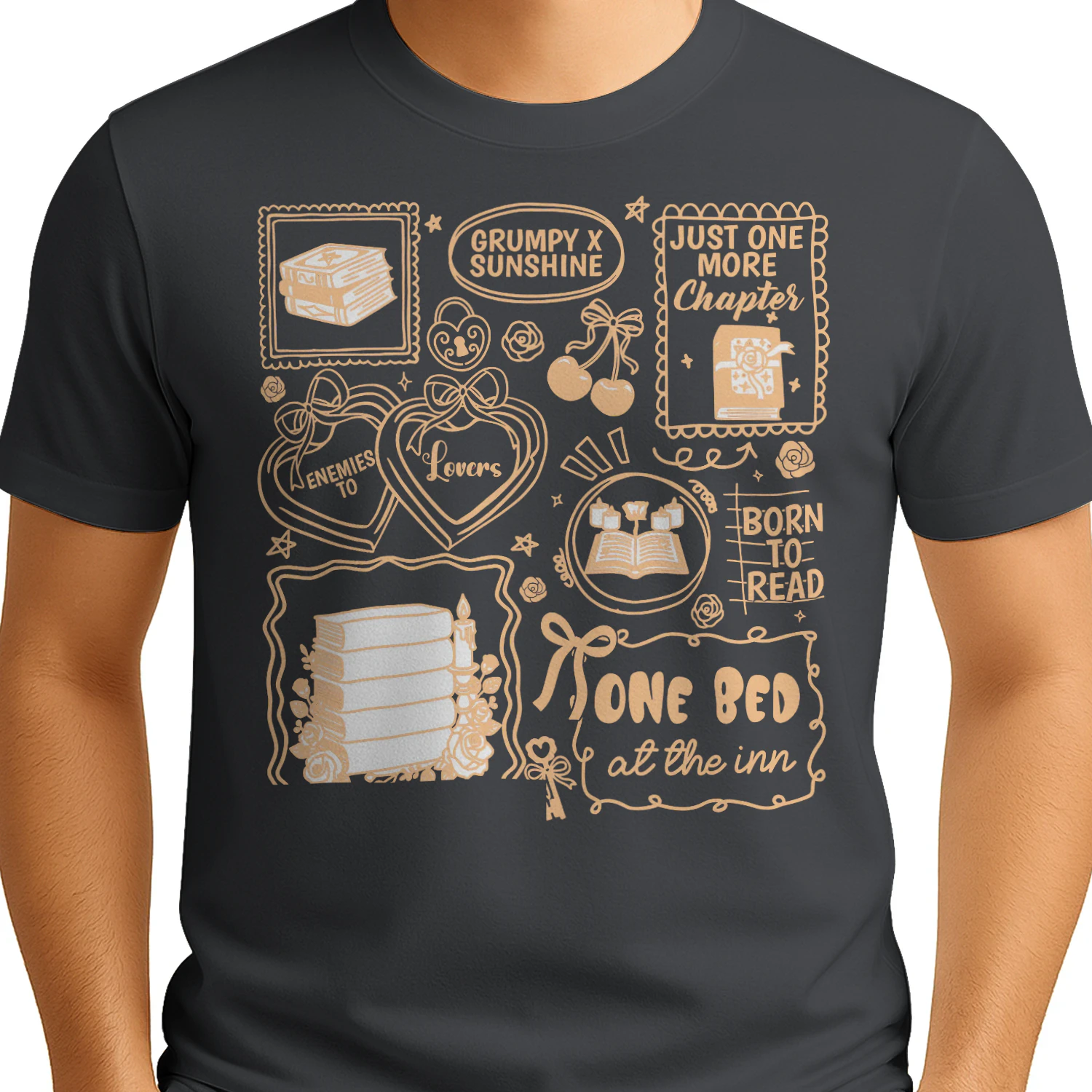Enemies To Lovers Heavy Cotton Dark Colors T-shirt 1 Side, Book Lover Quotes Gildan Tee, Readers Club Shirt, Book Lover Gifts