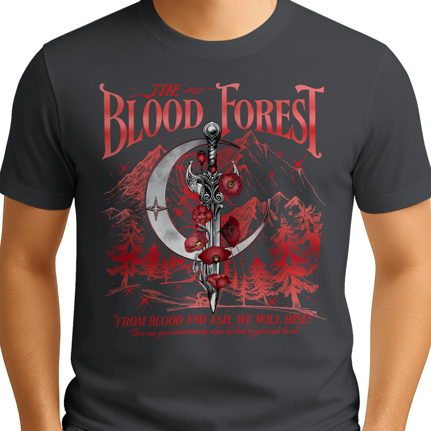 The Blood Forest Heavy Cotton Dark Colors T-shirt 2 Side, From Blood and Ash Gildan Tee, Romantasy Readers Shirt, Book Lover Gifts