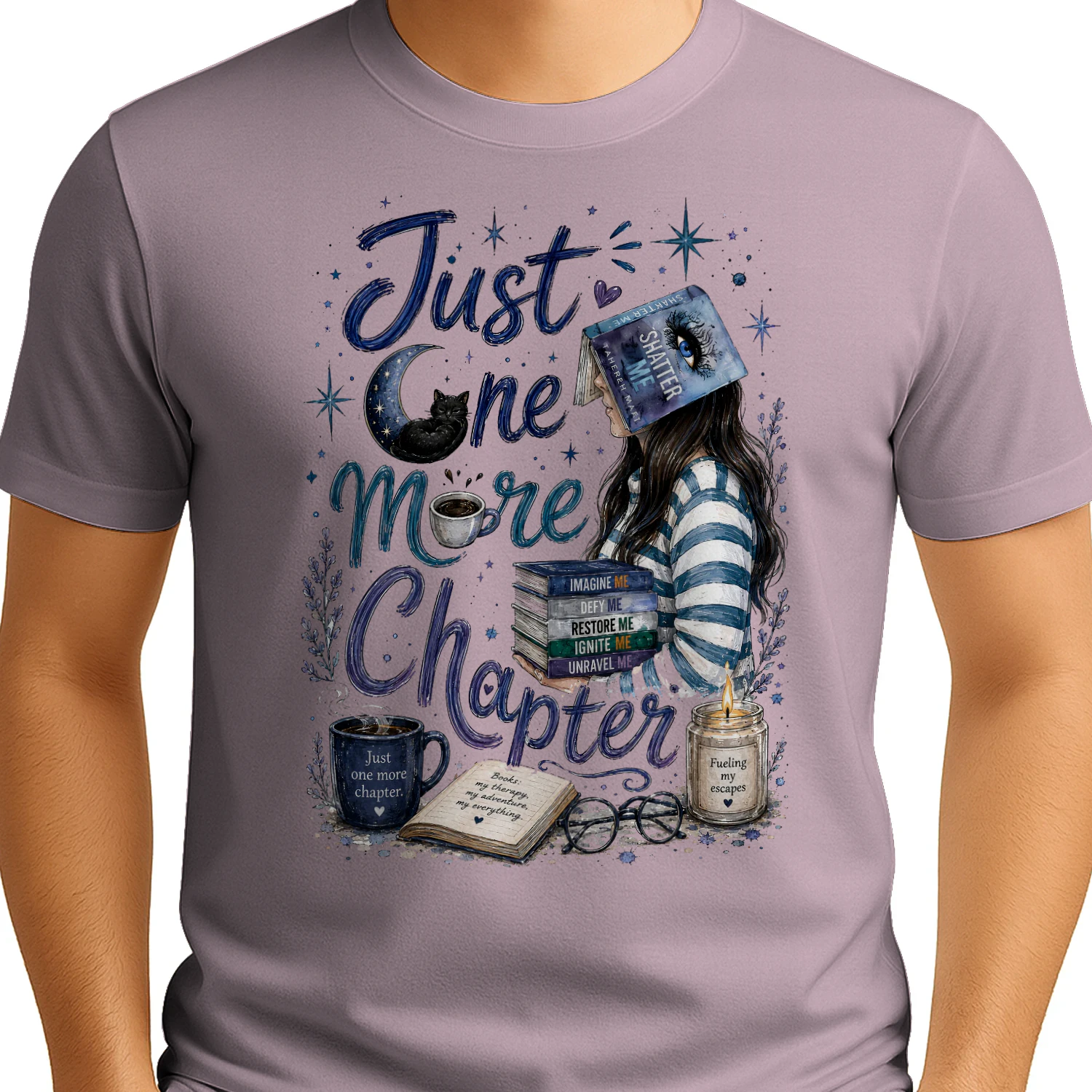 Just One More Chapter Heavy Cotton Light Colors T-shirt 1 Side, Shatter Me Gildan Tee, Romantasy Shirt, Book Lover Gifts