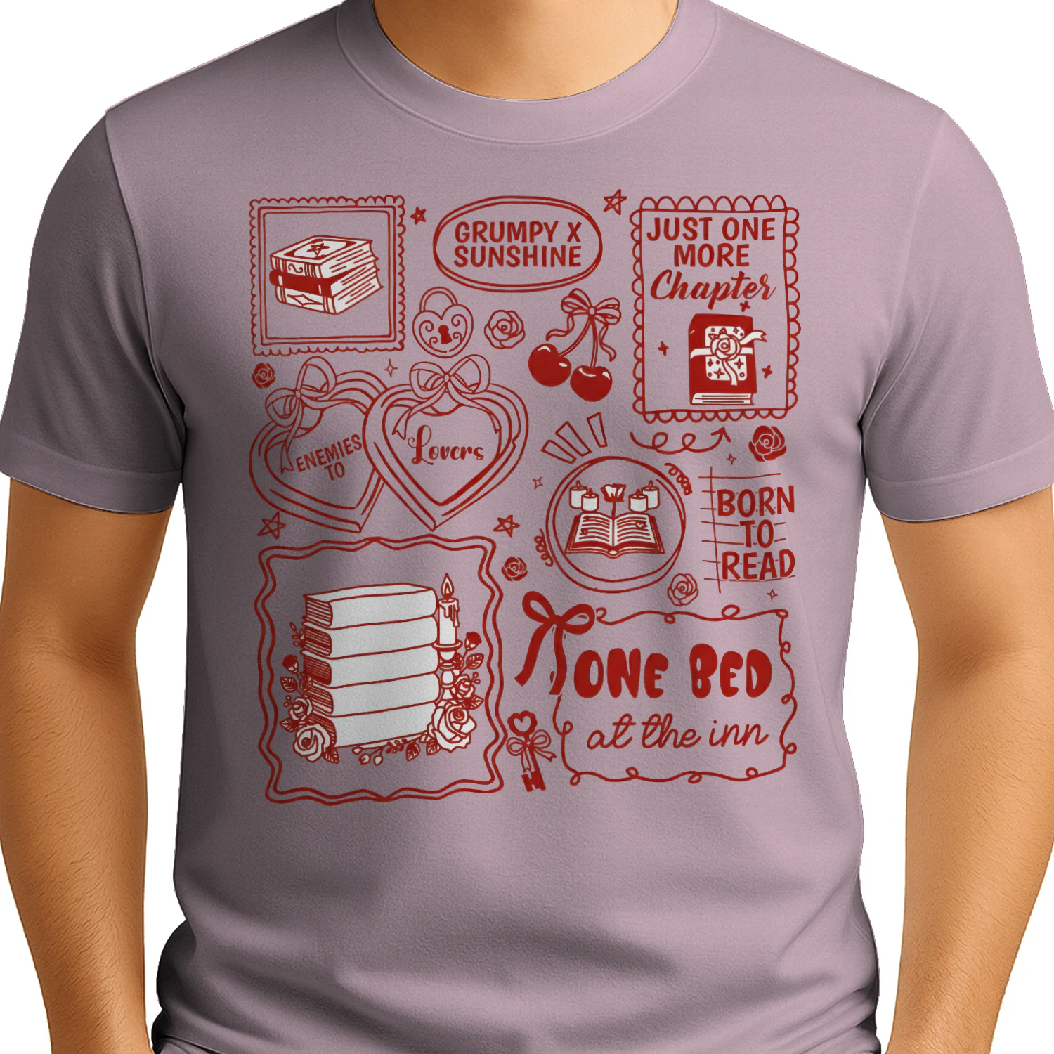 Enemies To Lovers Heavy Cotton Light Colors T-shirt 1 Side, Book Lover Quotes Gildan Tee, Readers Club Shirt, Book Lover Gifts