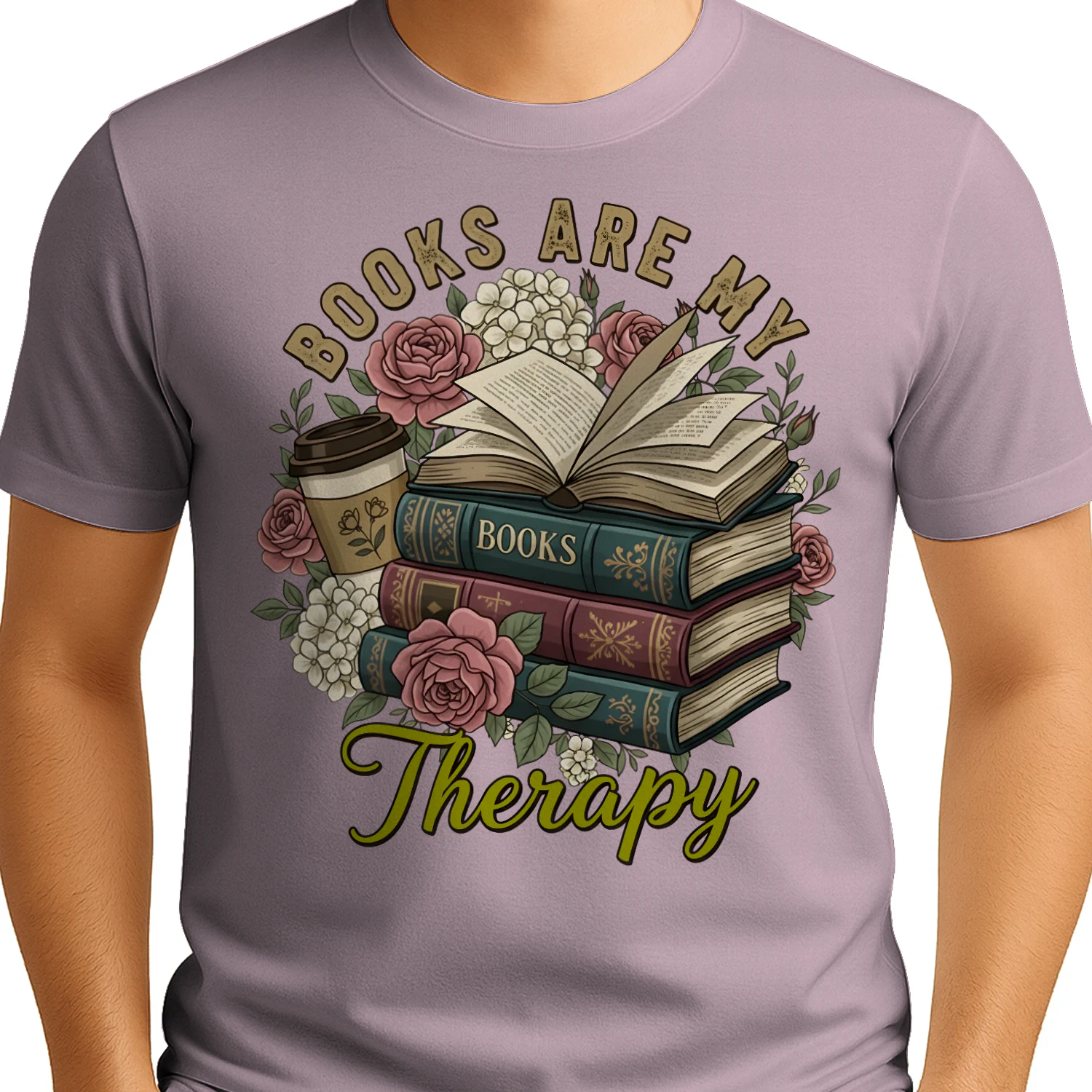 Book Are My Therapy Heavy Cotton Light Colors T-shirt 1 Side, Book Club Gildan Tee, Readers Club Shirt, Book Lover Gifts