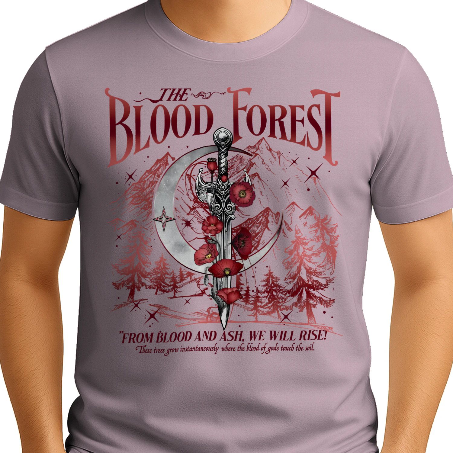 The Blood Forest Heavy Cotton Light Colors T-shirt 2 Side, From Blood and Ash Gildan Tee, Romantasy Readers Shirt, Book Lover Gifts