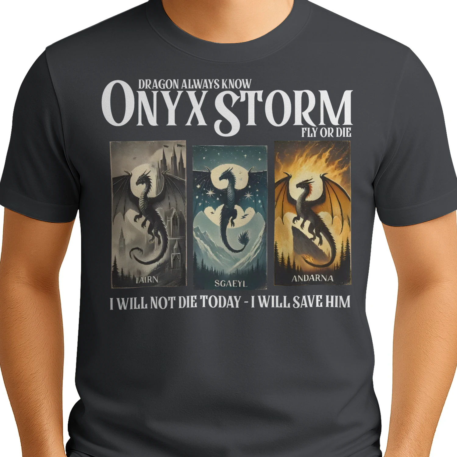 Onyx Storm Heavy Cotton Dark Colors T-shirt 1 Side, The Empyrean Series Gildan Tee, Fantasy Romance Book Shirt, Book Lover Gifts