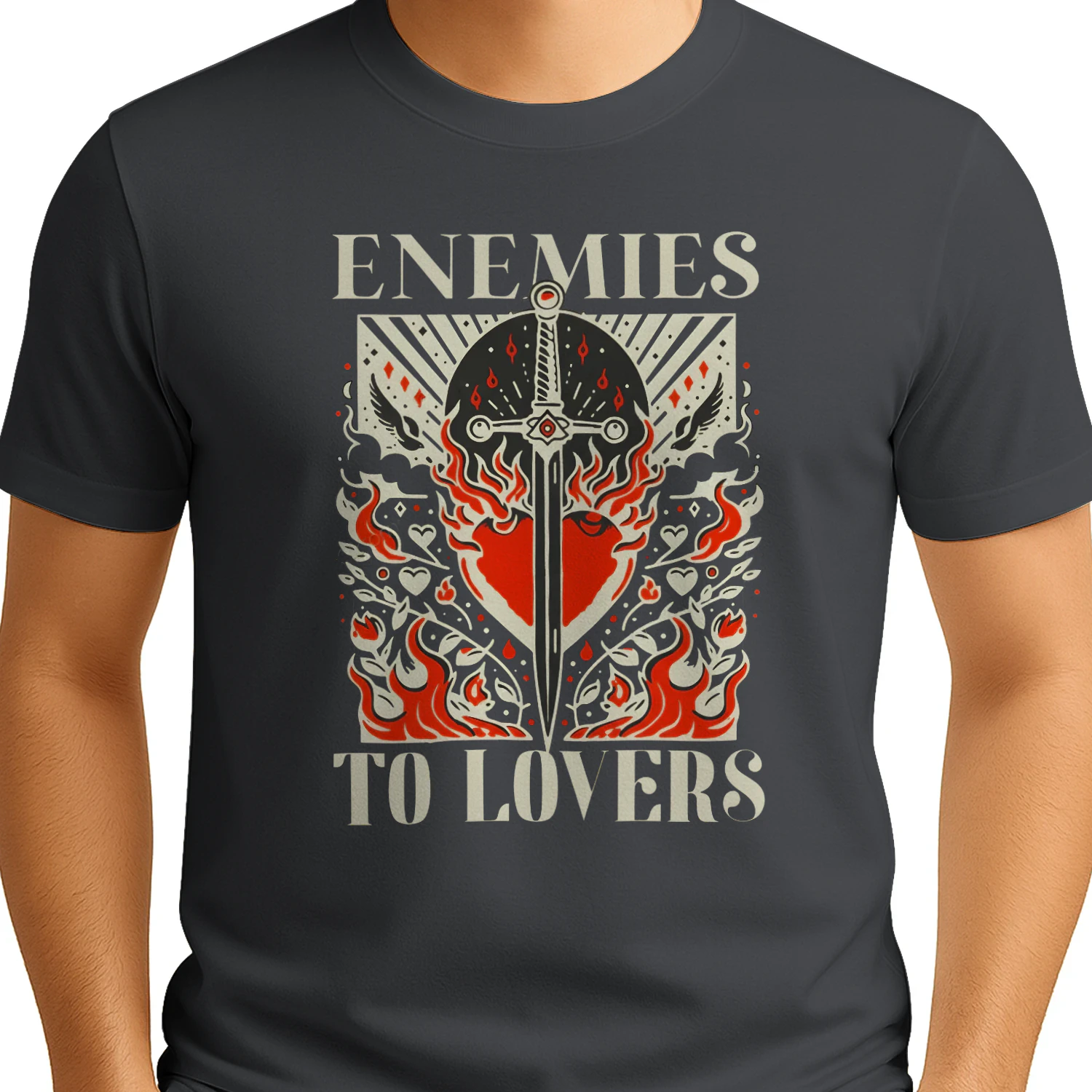 Enemies To Lovers Heavy Cotton Dark Colors T-shirt 1 Side, Book Club Gildan Tee, Readers Club Shirt, Book Lover Gifts