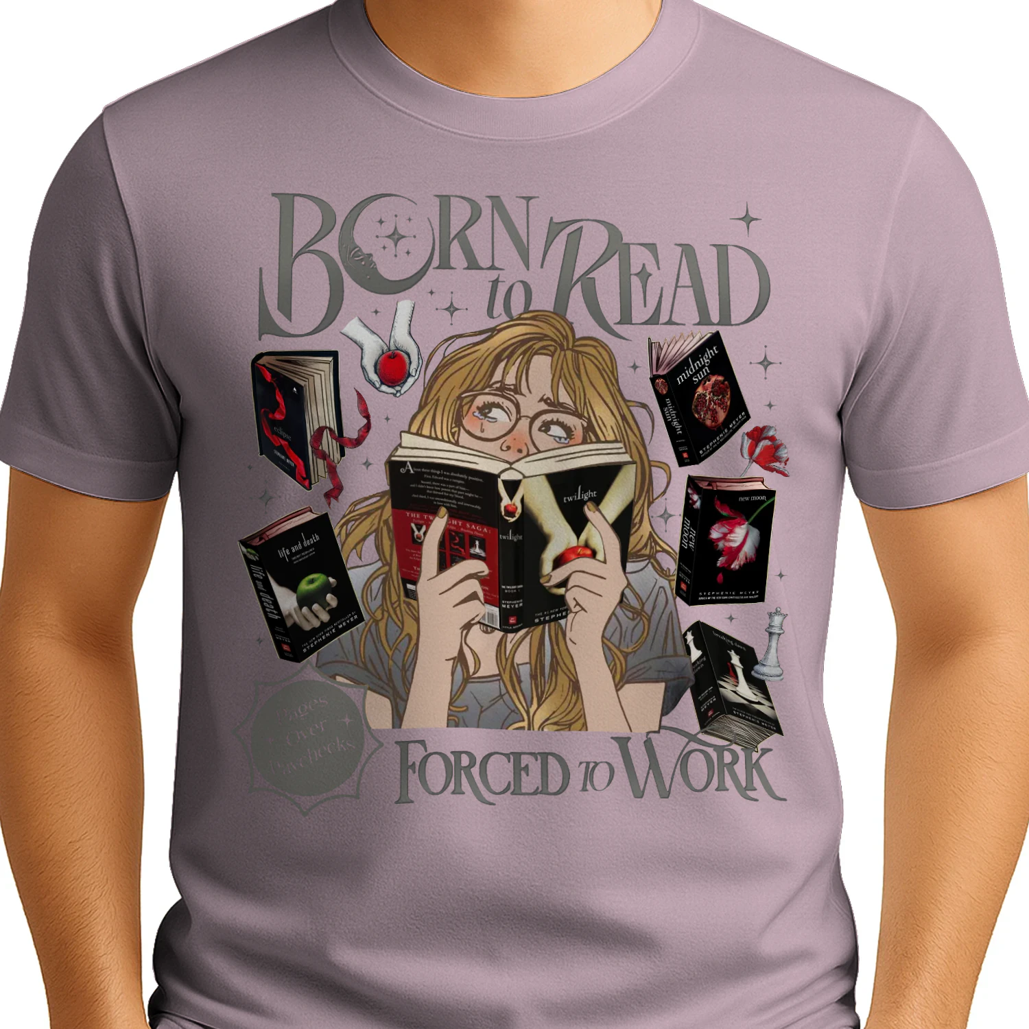 Twilight Series Heavy Cotton Light Colors T-shirt 2 Side, Young Adult Gildan Tee, Fantasy Romance Book Shirt, Book Lover Gifts
