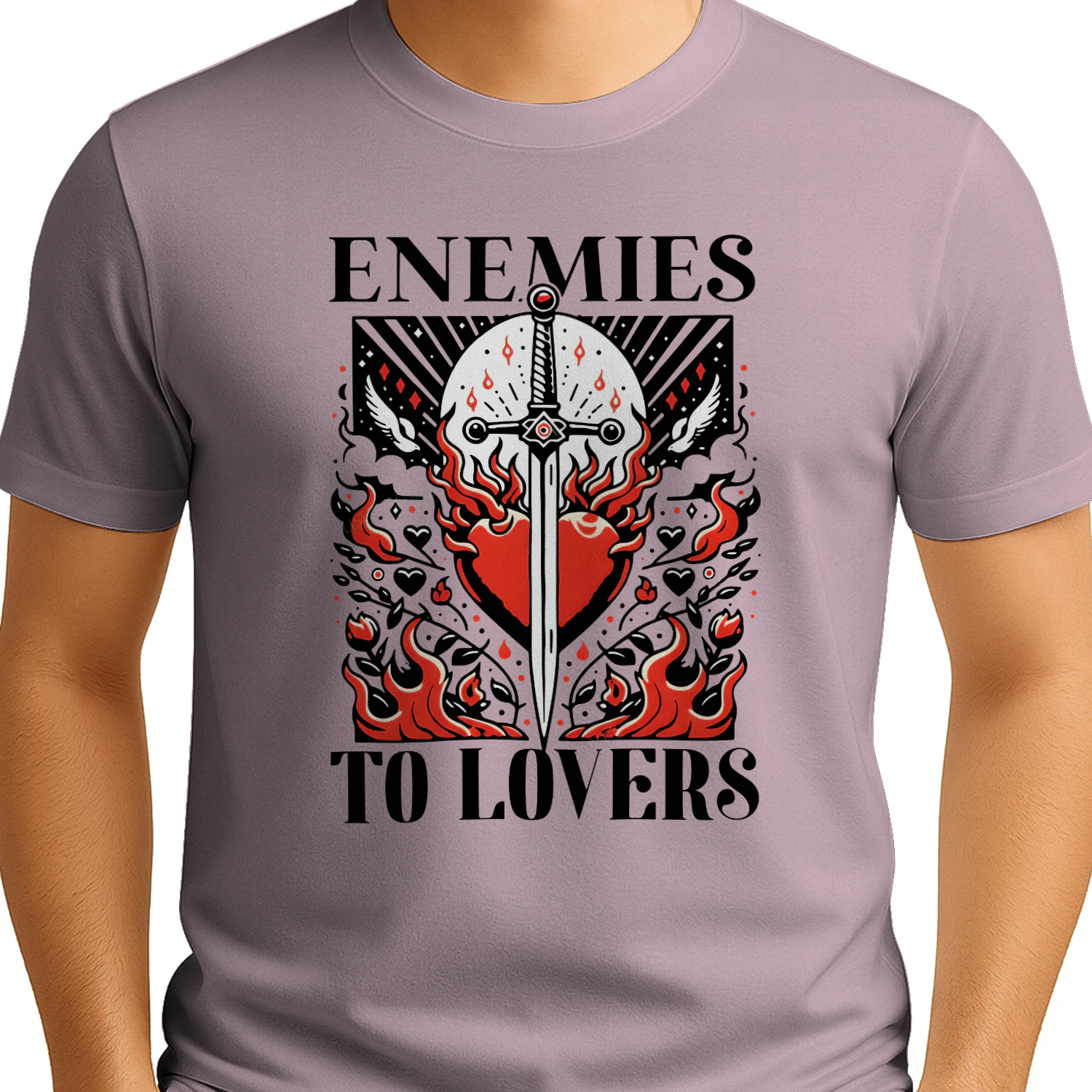 Enemies To Lovers Heavy Cotton Light Colors T-shirt 1 Side, Book Club Gildan Tee, Readers Club Shirt, Book Lover Gifts