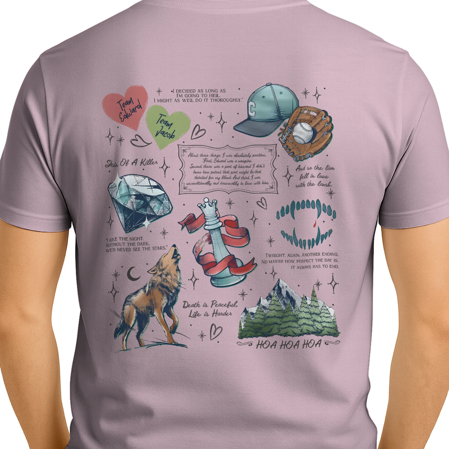 Twilight Series Heavy Cotton Light Colors T-shirt 2 Side, Young Adult Gildan Tee, Fantasy Romance Book Shirt, Book Lover Gifts