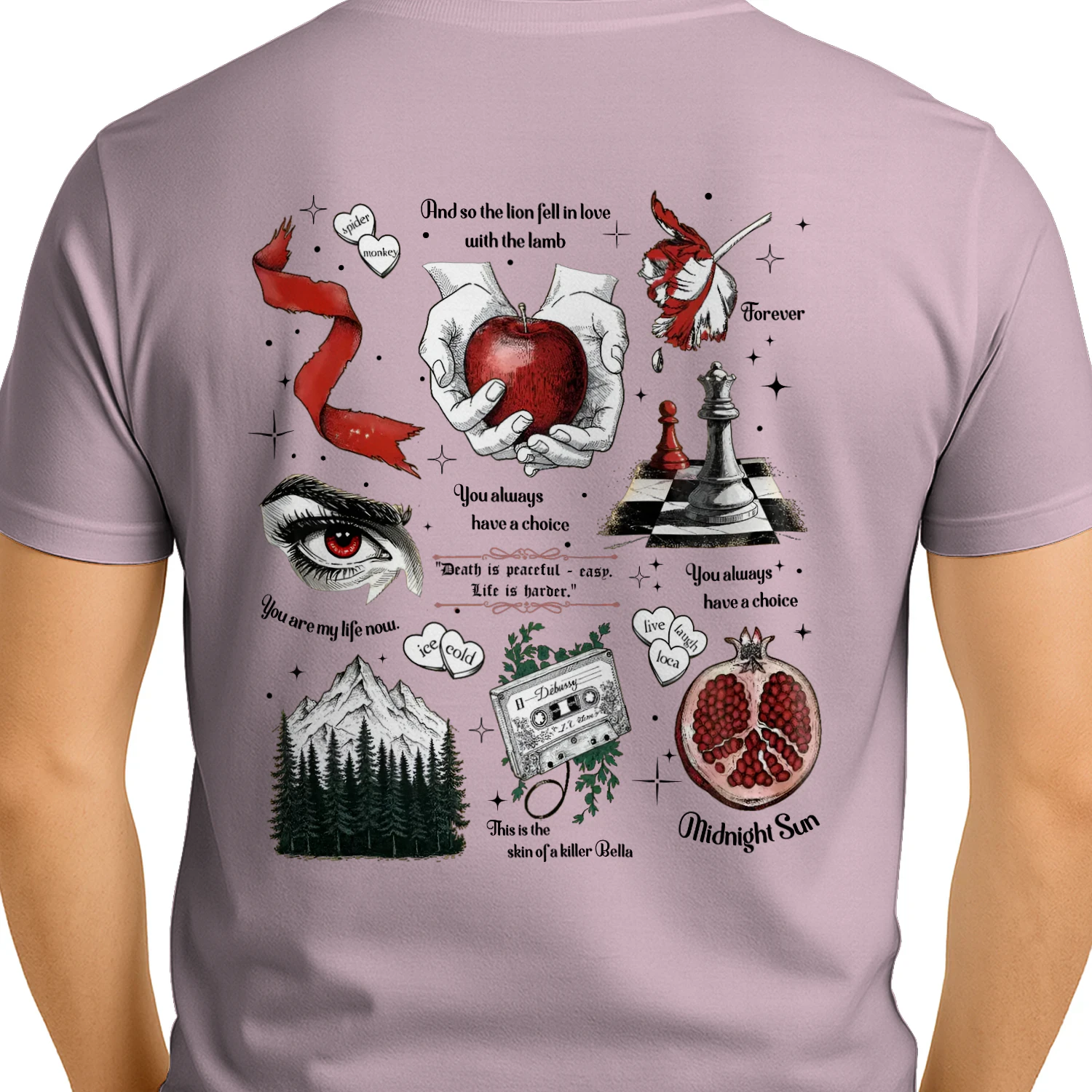 Twilight Series Heavy Cotton Light Colors T-shirt 2 Side, Young Adult Gildan Tee, Fantasy Romance Book Shirt, Book Lover Gifts