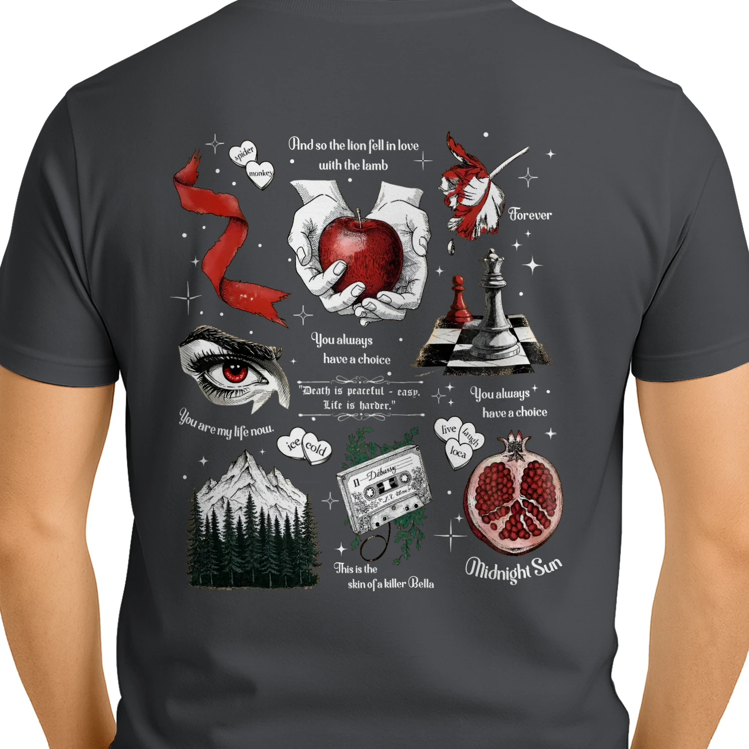Twilight Series Heavy Cotton Dark Colors T-shirt 2 Side, Young Adult Gildan Tee, Fantasy Romance Book Shirt, Book Lover Gifts