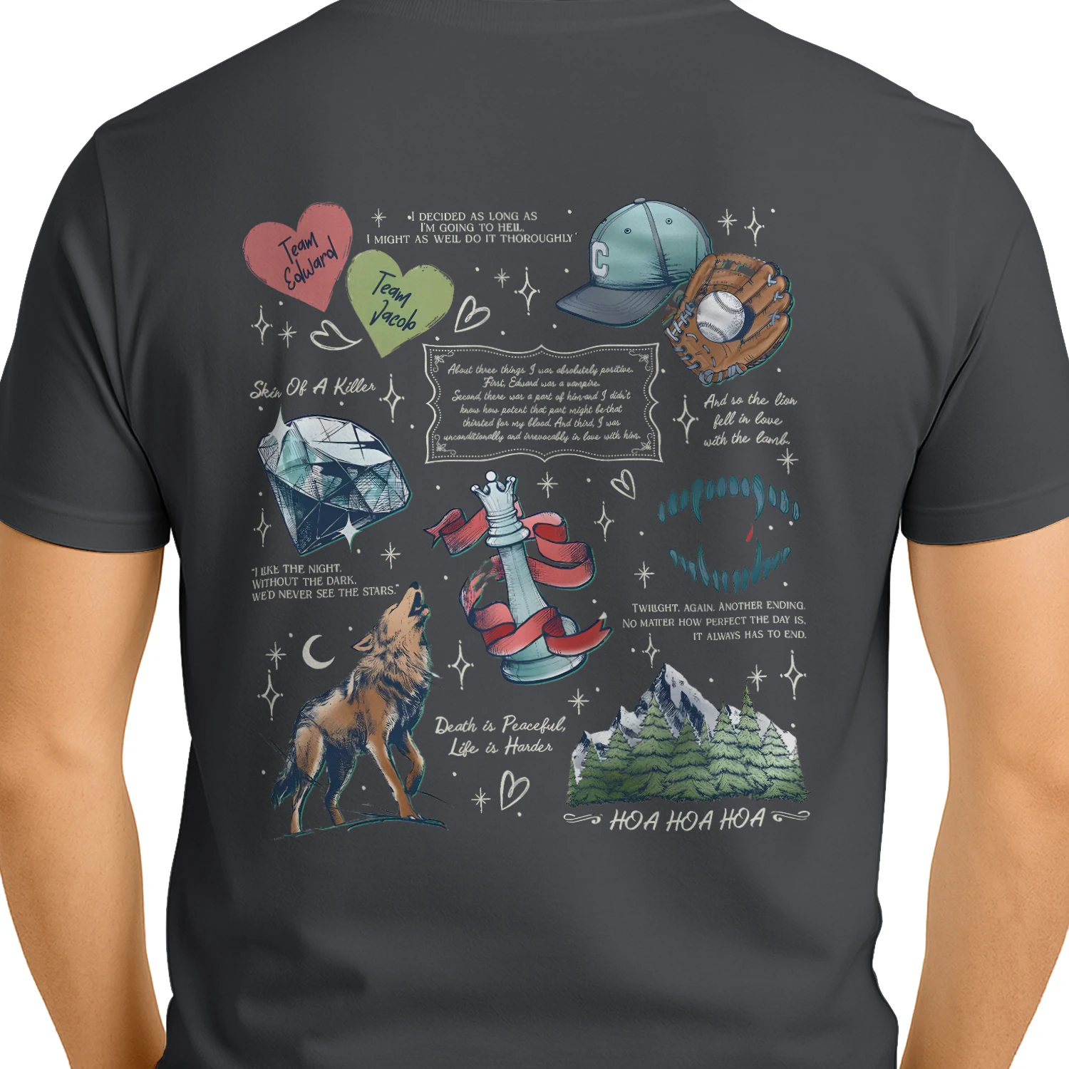 Twilight Series Heavy Cotton Dark Colors T-shirt 2 Side, Young Adult Gildan Tee, Fantasy Romance Book Shirt, Book Lover Gifts
