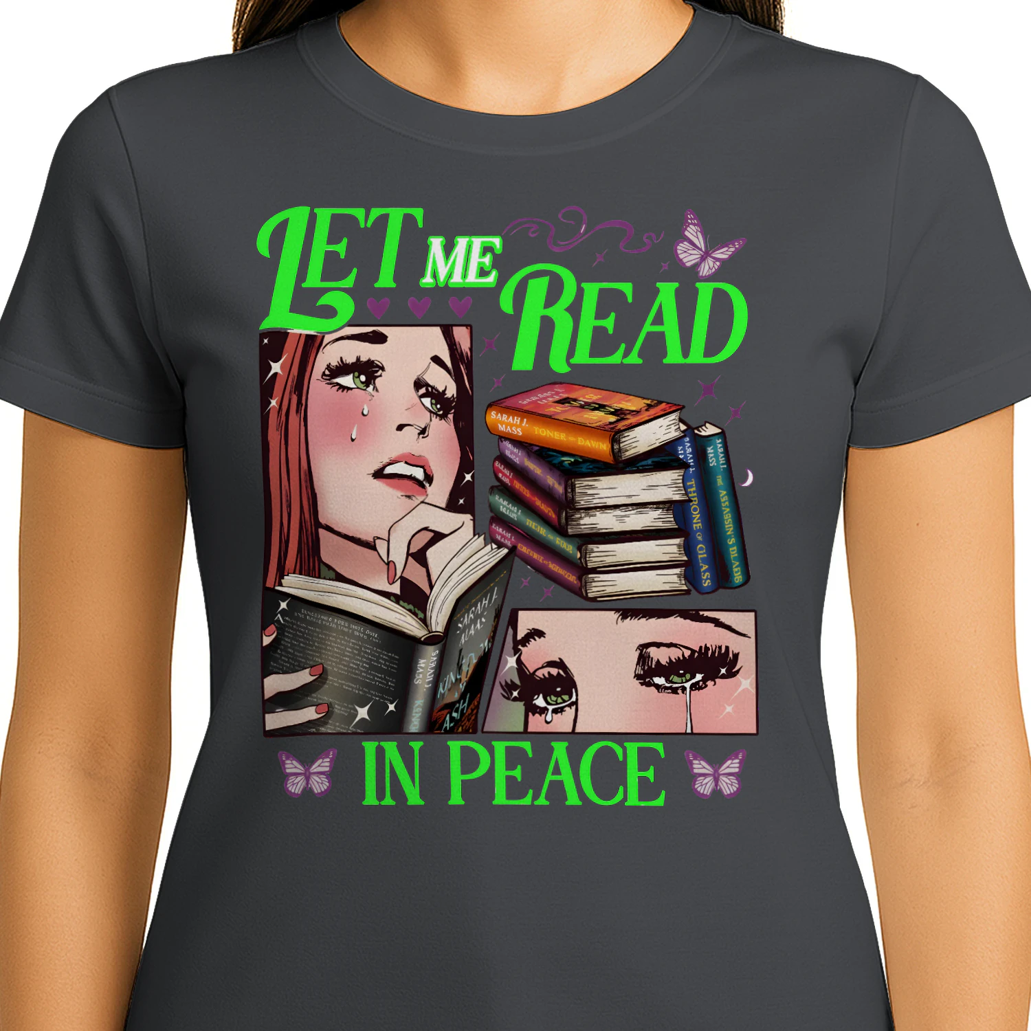 Let Me Read In Piece Heavy Cotton Dark Colors T-shirt 1 Side, Book Club Gildan Tee, Readers Club Shirt, Book Lover Gifts