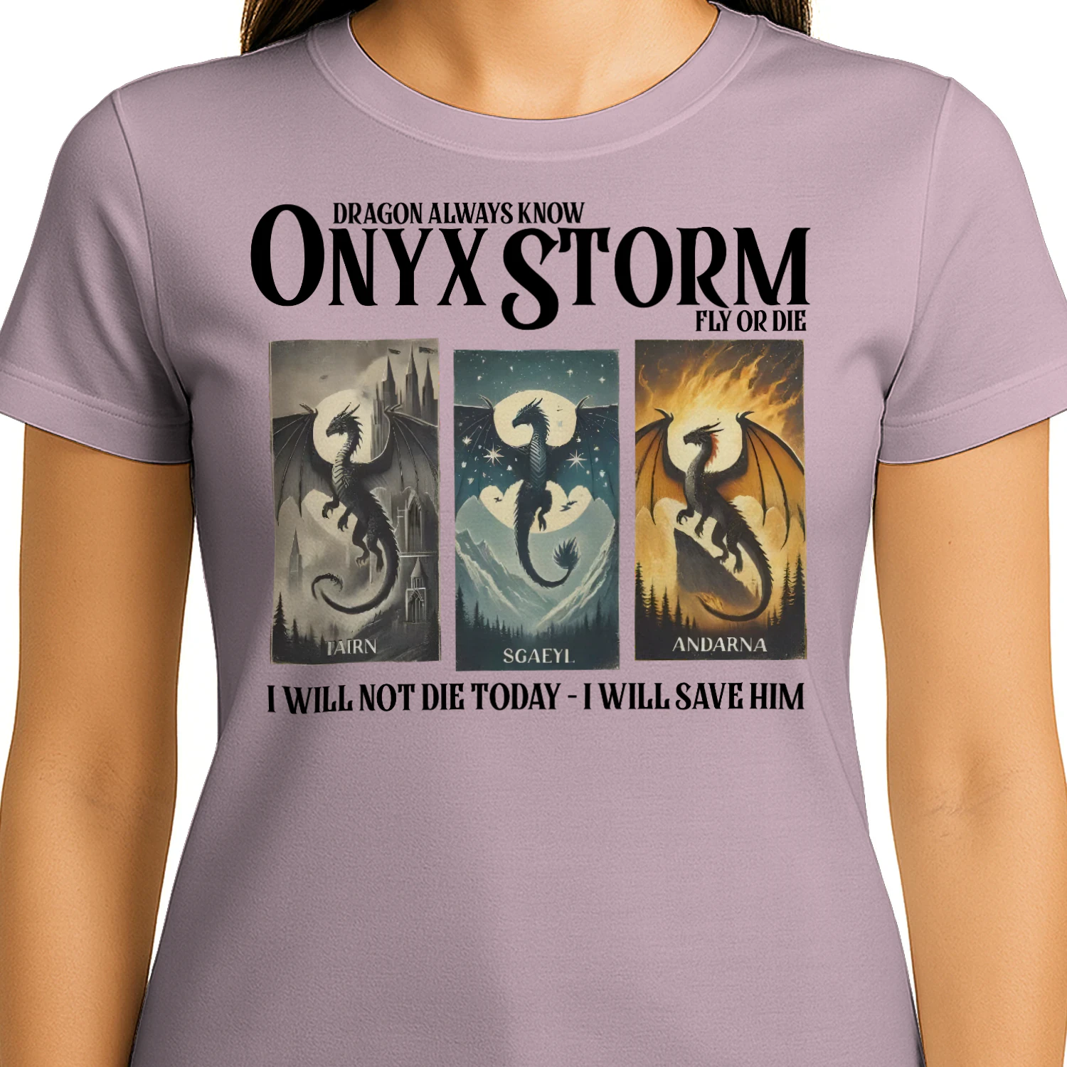Onyx Storm Heavy Cotton Light Colors T-shirt 1 Side, The Empyrean Series Gildan Tee, Fantasy Romance Book Shirt, Book Lover Gifts