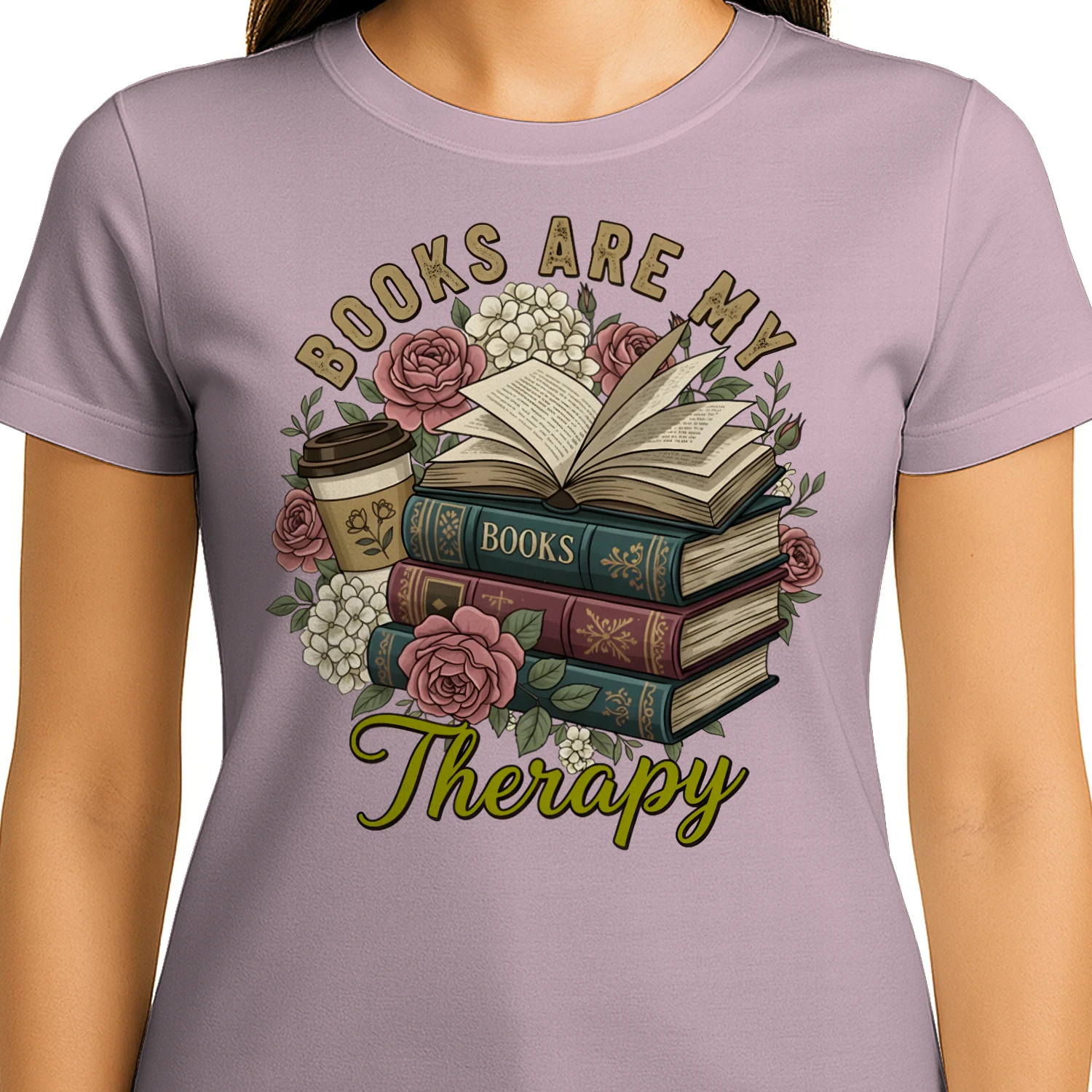 Book Are My Therapy V3 Heavy Cotton Light Colors T-shirt 1 Side, Book Club Gildan Tee, Readers Club Shirt, Book Lover Gifts