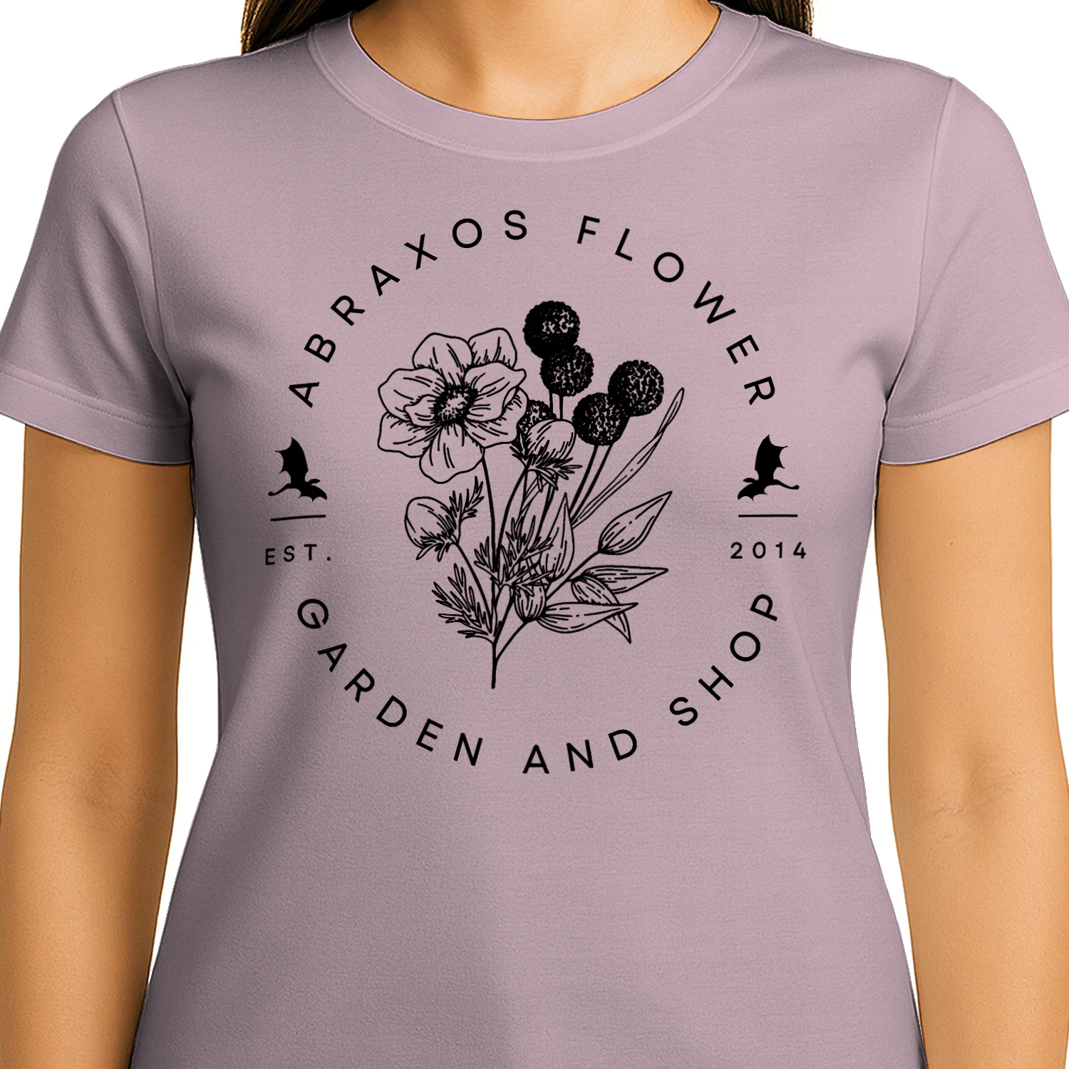 Abraxos Flower Heavy Cotton Light Colors T-shirt 2 Side, Throne of Glass Gildan Tee, Epic High Fantasy Book Shirt, Book Lover Gifts