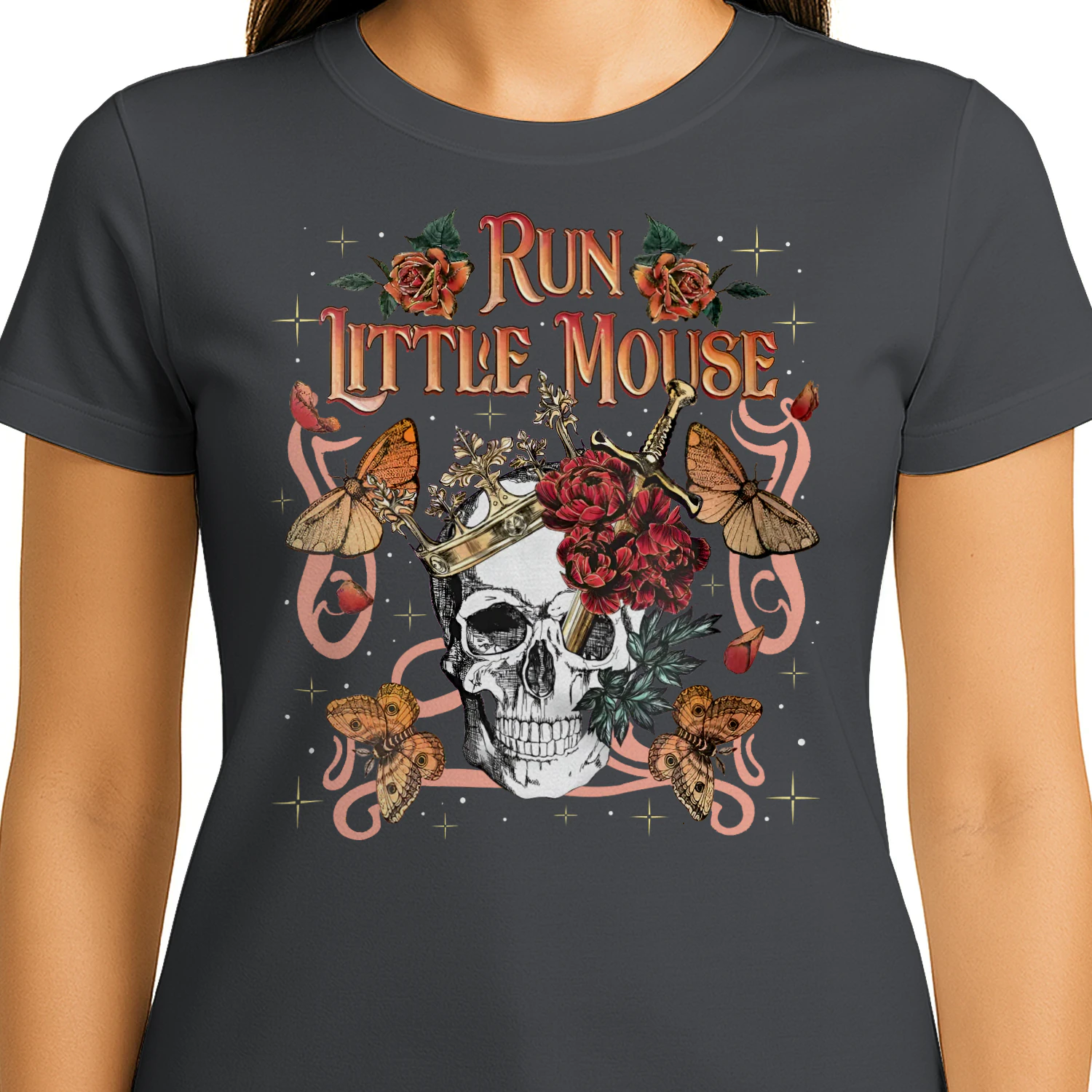 Run, Little Mouse Heavy Cotton T-shirt 1 Side, Haunting Adeline Gildan Tee, Dark Romance Book Shirt, Book Lover Gifts