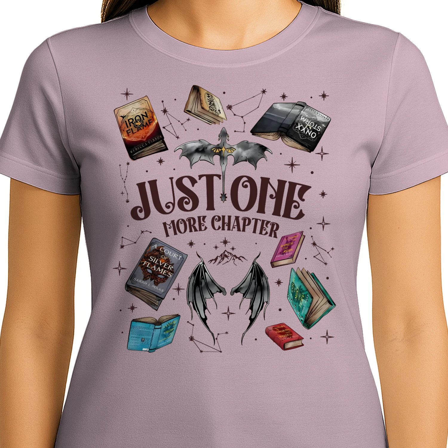 Just One More Chapter Heavy Cotton Light Colors T-shirt 1 Side, Acotar Gildan Tee, Romantasy Shirt, Book Lover Gifts