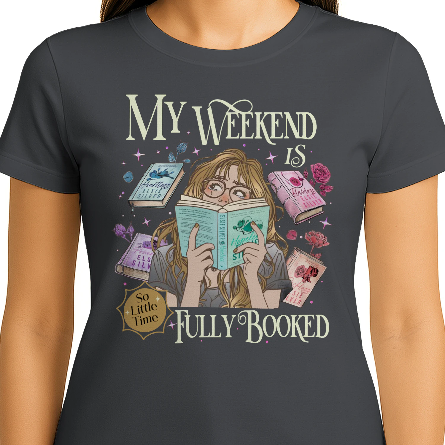 My Weekend Is Fully Booked Heavy Cotton Dark Colors T-shirt 1 Side, Fearless Gildan Tee, Romantasy Shirt, Book Lover Gifts