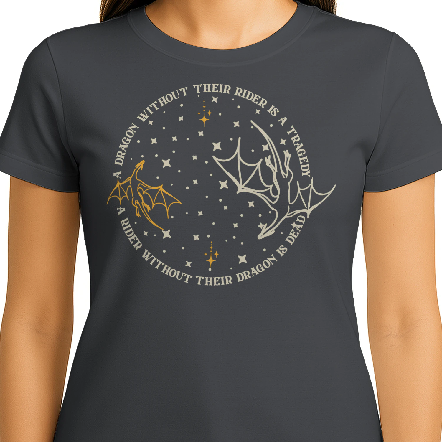 Fourth Wing Dragon Heavy Cotton Dark Colors T-shirt 2 Side, The Empyrean Series Gildan Tee, Fantasy Romance Book Shirt, Book Lover Gifts