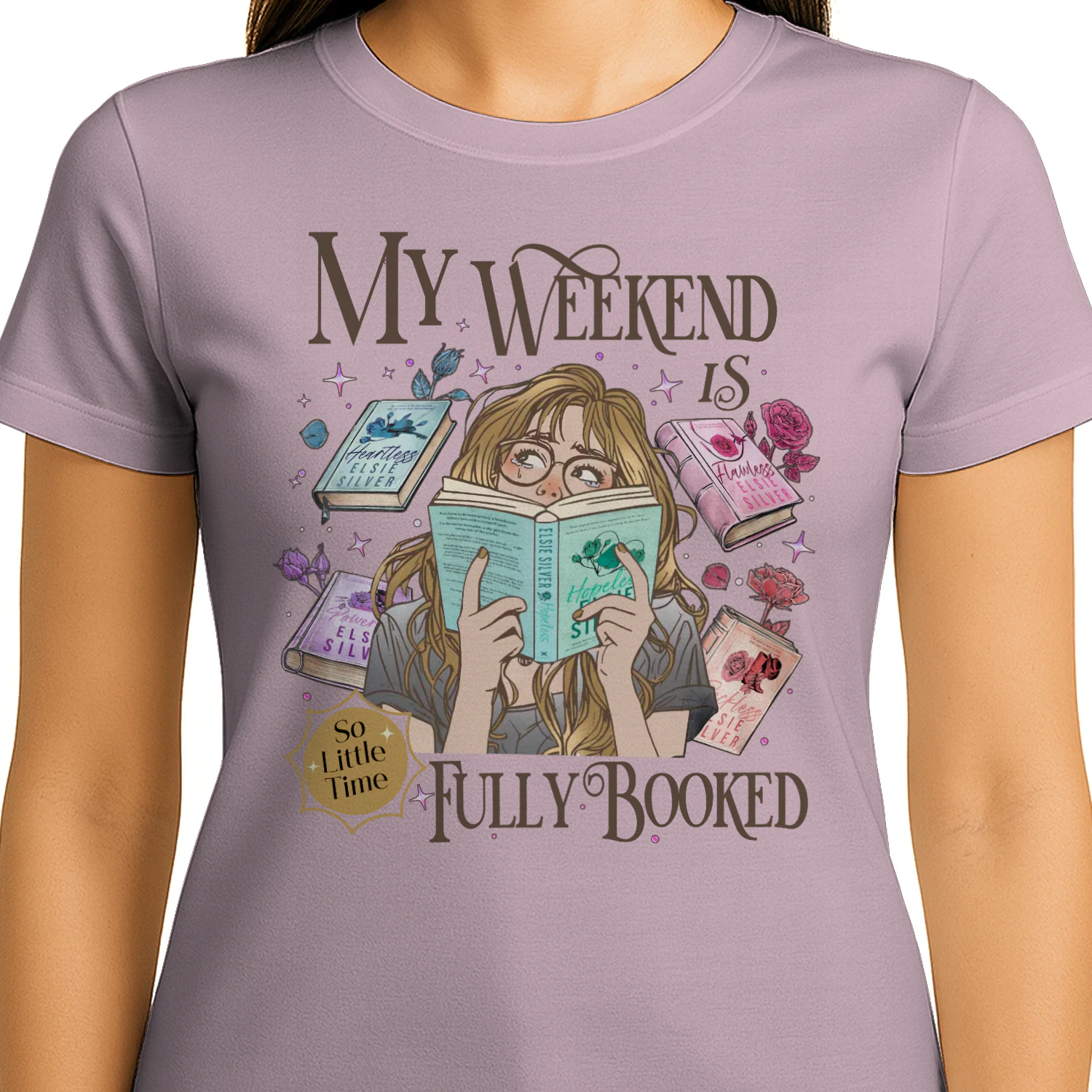My Weekend Is Fully Booked Heavy Cotton Light Colors T-shirt 1 Side, Fearless Gildan Tee, Romantasy Shirt, Book Lover Gifts