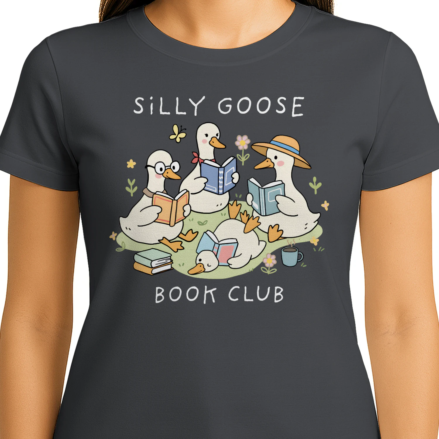 Silly Goose Readers Heavy Cotton Dark Colors T-shirt 1 Side, Funny Book Club Gildan Tee, Readers Club Shirt, Book Lover Gifts