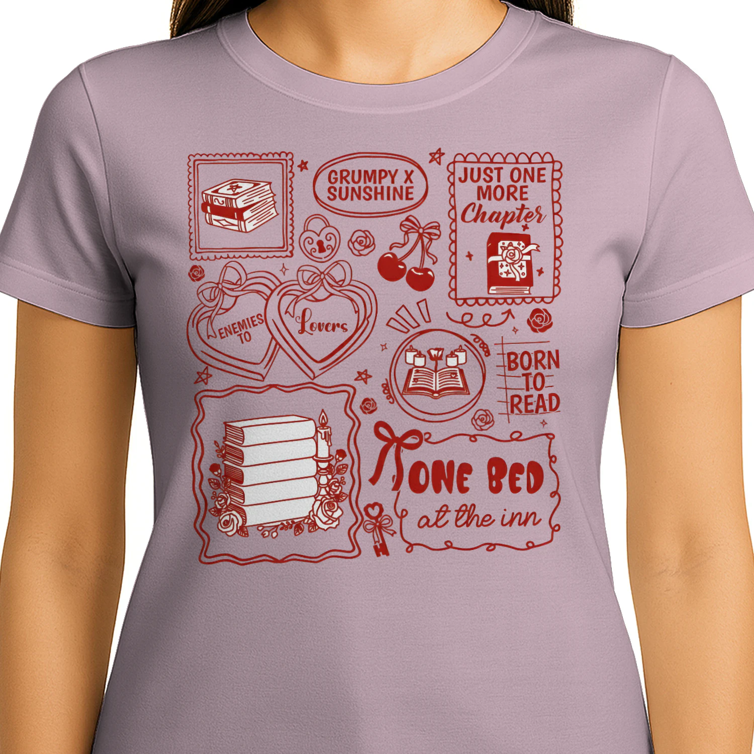 Enemies To Lovers Heavy Cotton Light Colors T-shirt 1 Side, Book Lover Quotes Gildan Tee, Readers Club Shirt, Book Lover Gifts