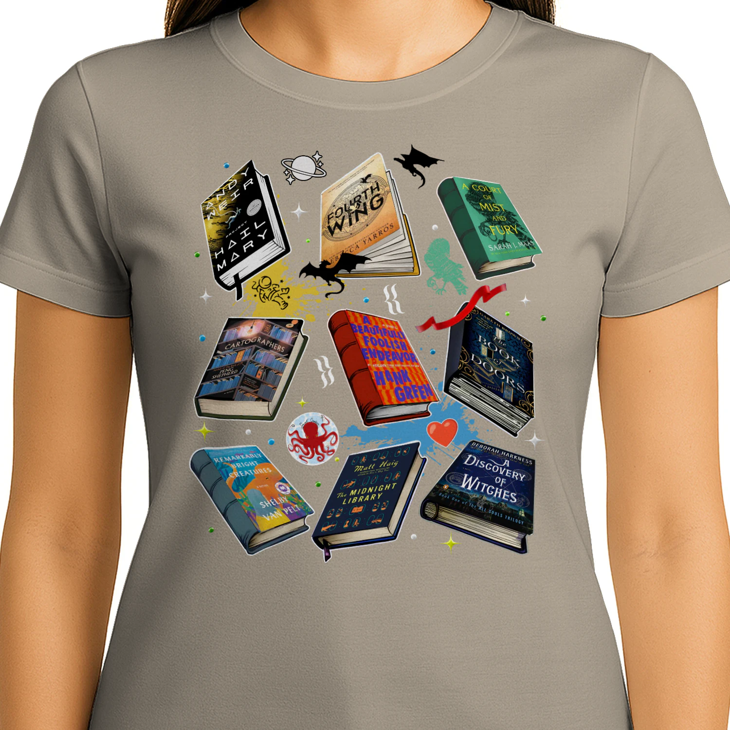 Romantasy Book Heavy Cotton T-shirt 1 Side, Classic Literature Gildan Tee, Young Adult Book Shirt, Book Lover Gifts