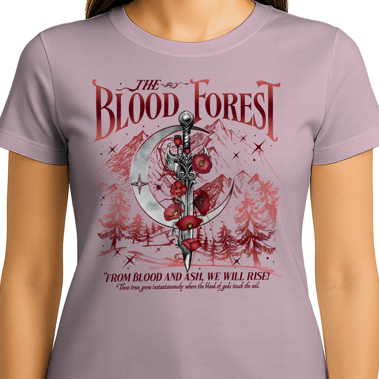 The Blood Forest Heavy Cotton Light Colors T-shirt 2 Side, From Blood and Ash Gildan Tee, Romantasy Readers Shirt, Book Lover Gifts