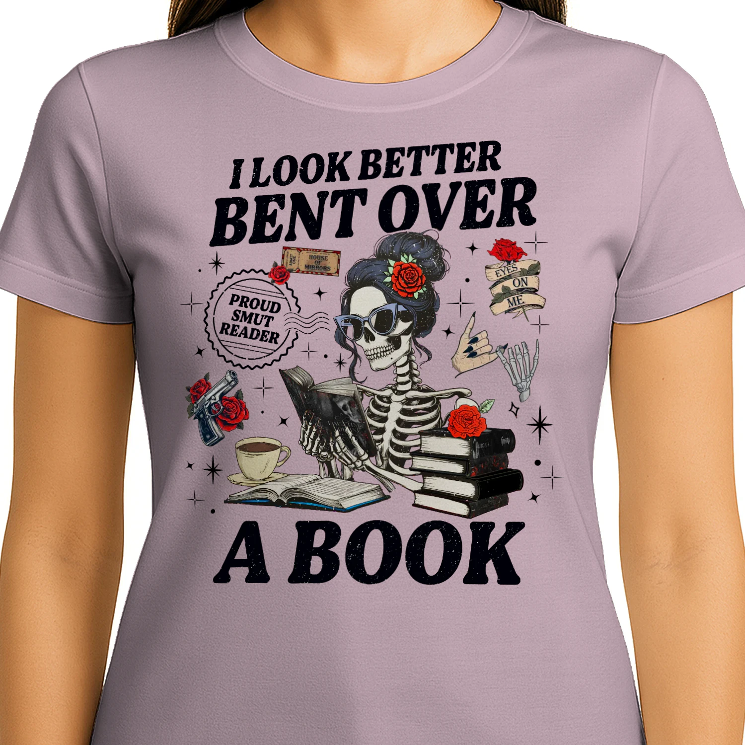 I Look Better Bent Over A Book Heavy Cotton Light Colors T-shirt 1 Side, Haunting Adeline Gildan Tee, Dark Romance Shirt, Book Lover Gifts