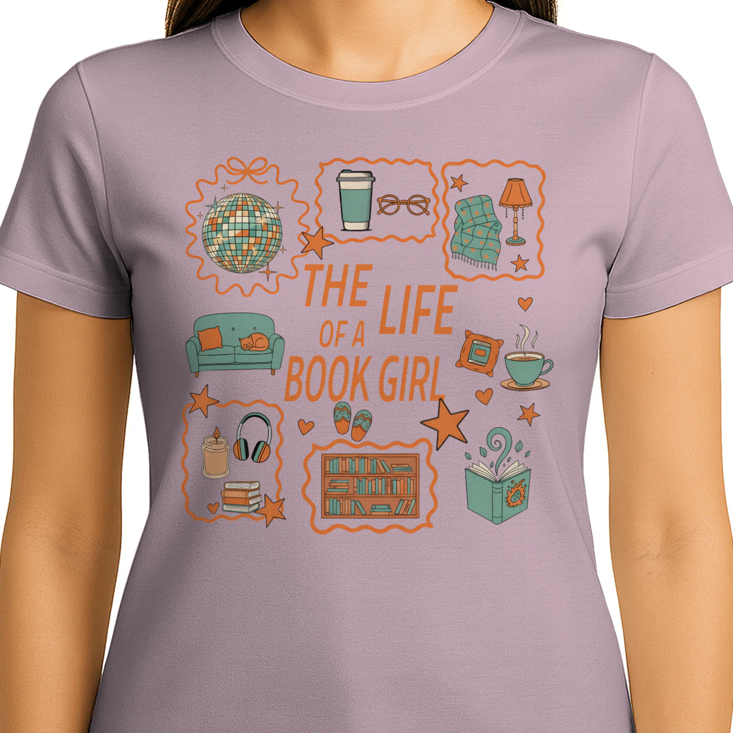 The Life Of A Book Girl Heavy Cotton Light Colors T-shirt 1 Side, World Tour Book Club Gildan Tee, Readers Club Shirt, Book Lover Gifts