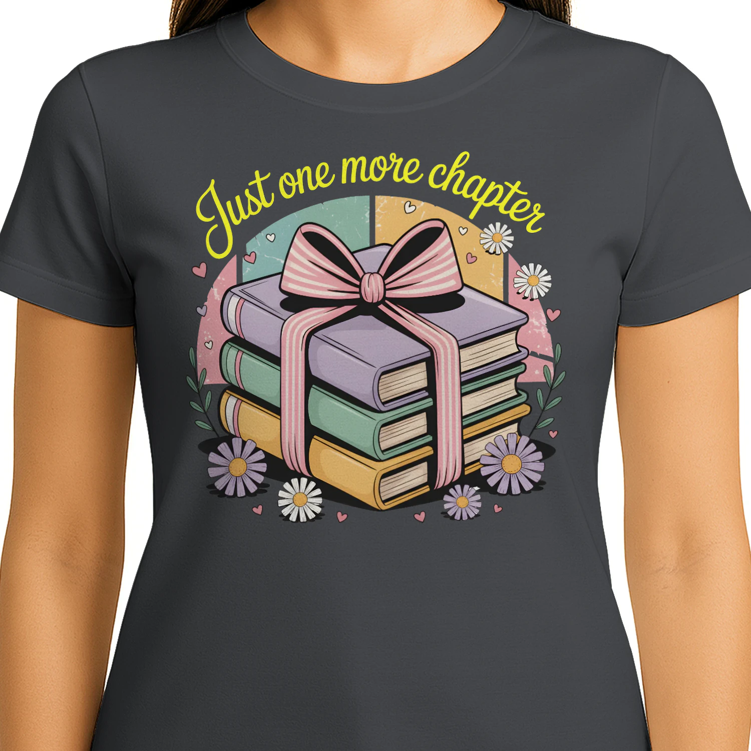 Just One More Chapter V2 Heavy Cotton Dark Colors T-shirt 1 Side, Book Club Gildan Tee, Readers Club Shirt, Book Lover Gifts