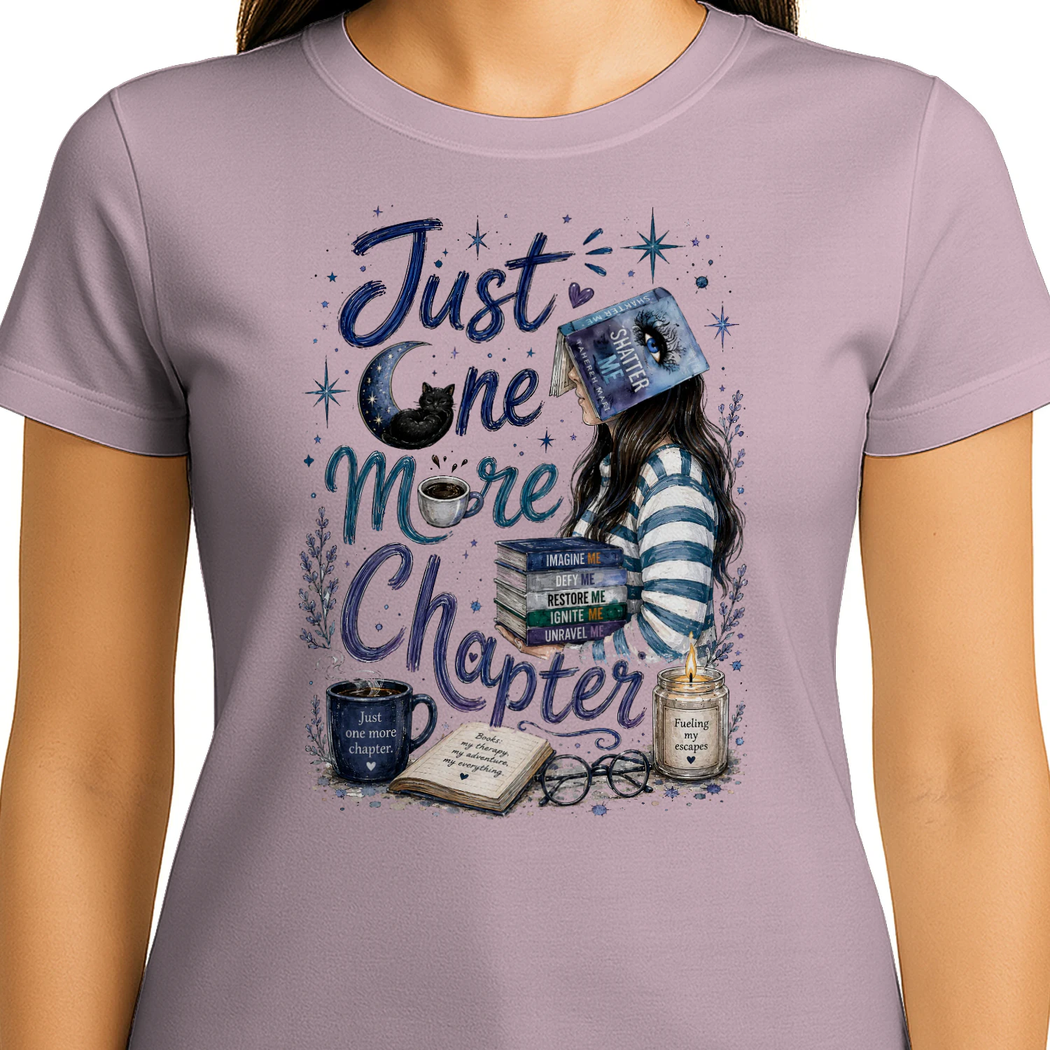 Just One More Chapter Heavy Cotton Light Colors T-shirt 1 Side, Shatter Me Gildan Tee, Romantasy Shirt, Book Lover Gifts