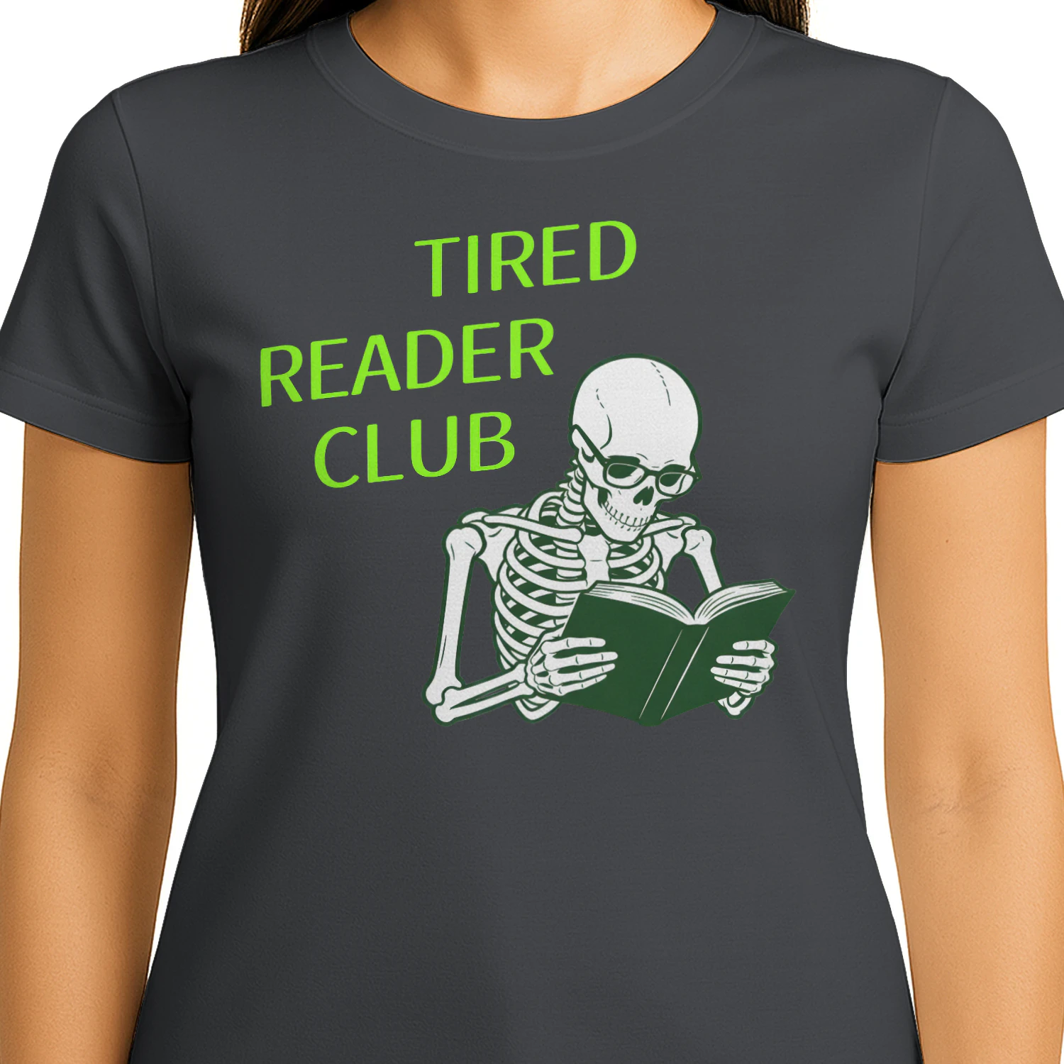Tired Reader Club Heavy Cotton Dark Colors T-shirt 1 Side, Book Club Gildan Tee, Readers Club Shirt, Book Lover Gifts