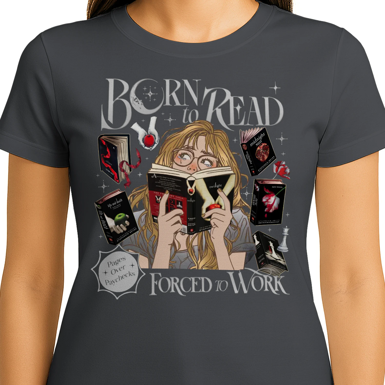 Twilight Series Heavy Cotton Dark Colors T-shirt 2 Side, Young Adult Gildan Tee, Fantasy Romance Book Shirt, Book Lover Gifts