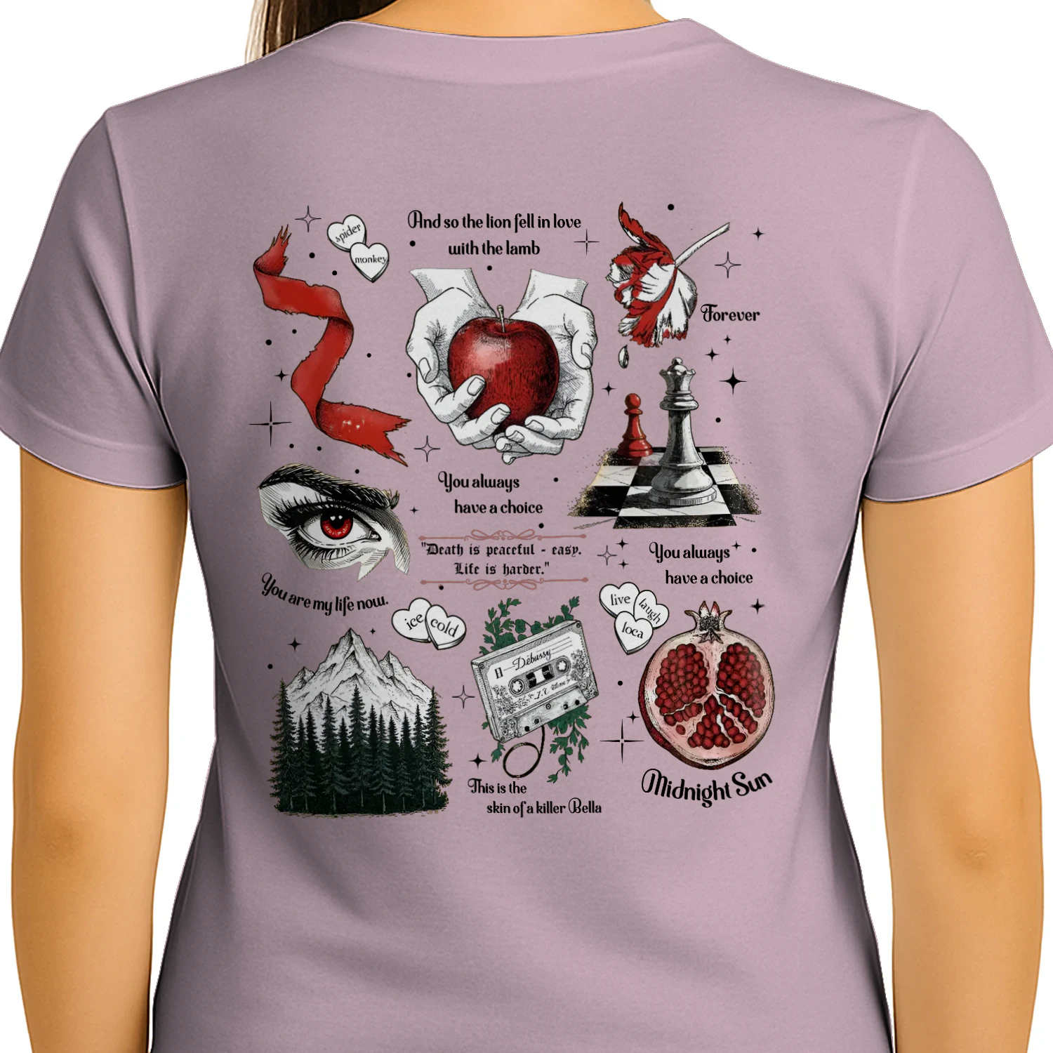 Twilight Series Heavy Cotton Light Colors T-shirt 2 Side, Young Adult Gildan Tee, Fantasy Romance Book Shirt, Book Lover Gifts