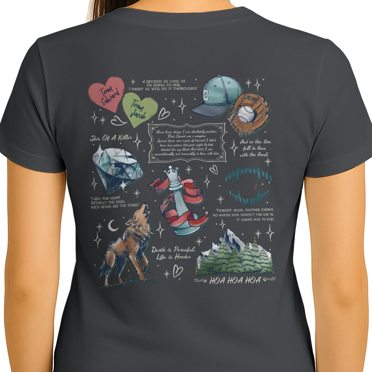 Twilight Series Heavy Cotton Dark Colors T-shirt 2 Side, Young Adult Gildan Tee, Fantasy Romance Book Shirt, Book Lover Gifts