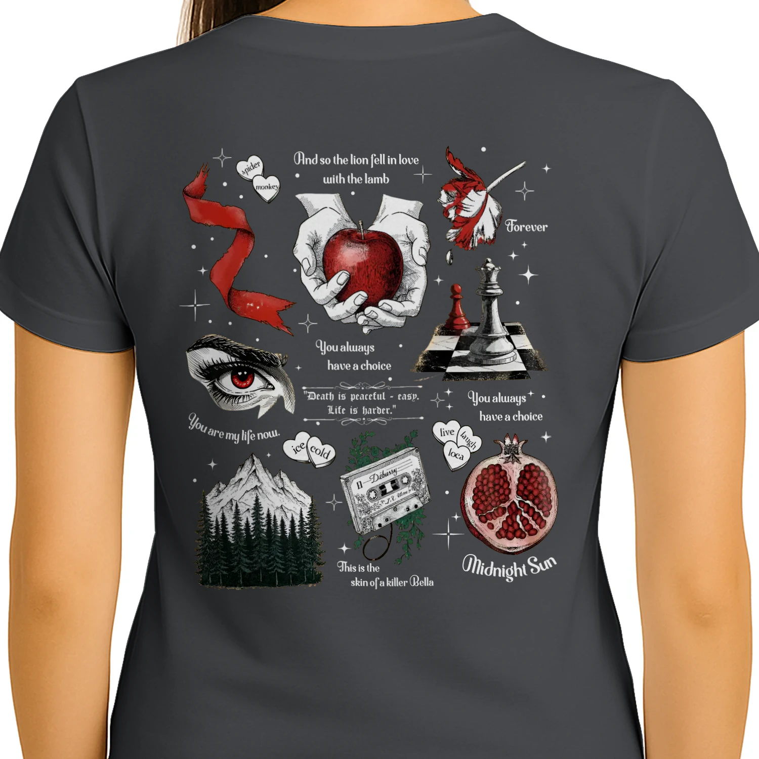 Twilight Series Heavy Cotton Dark Colors T-shirt 2 Side, Young Adult Gildan Tee, Fantasy Romance Book Shirt, Book Lover Gifts