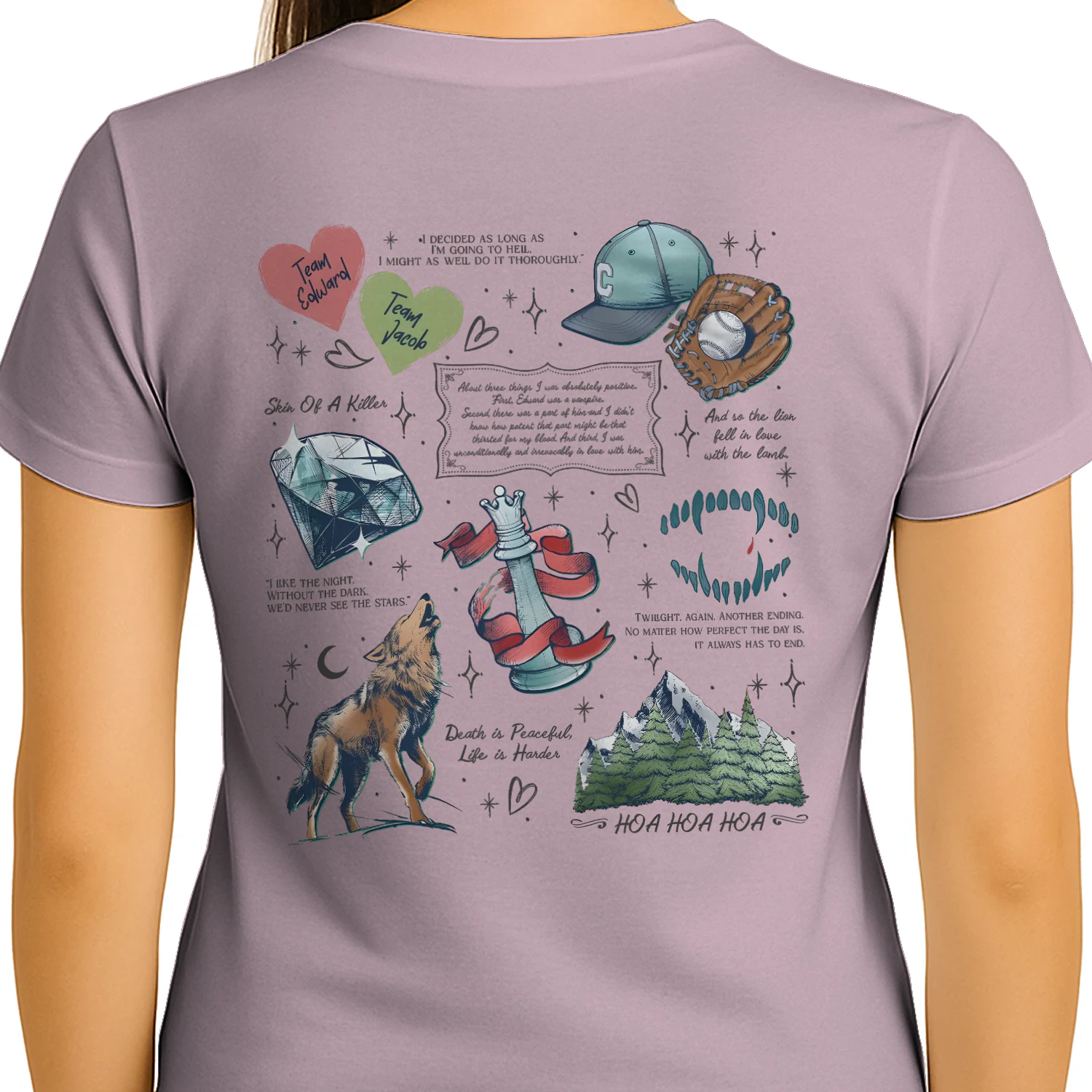 Twilight Series Heavy Cotton Light Colors T-shirt 2 Side, Young Adult Gildan Tee, Fantasy Romance Book Shirt, Book Lover Gifts