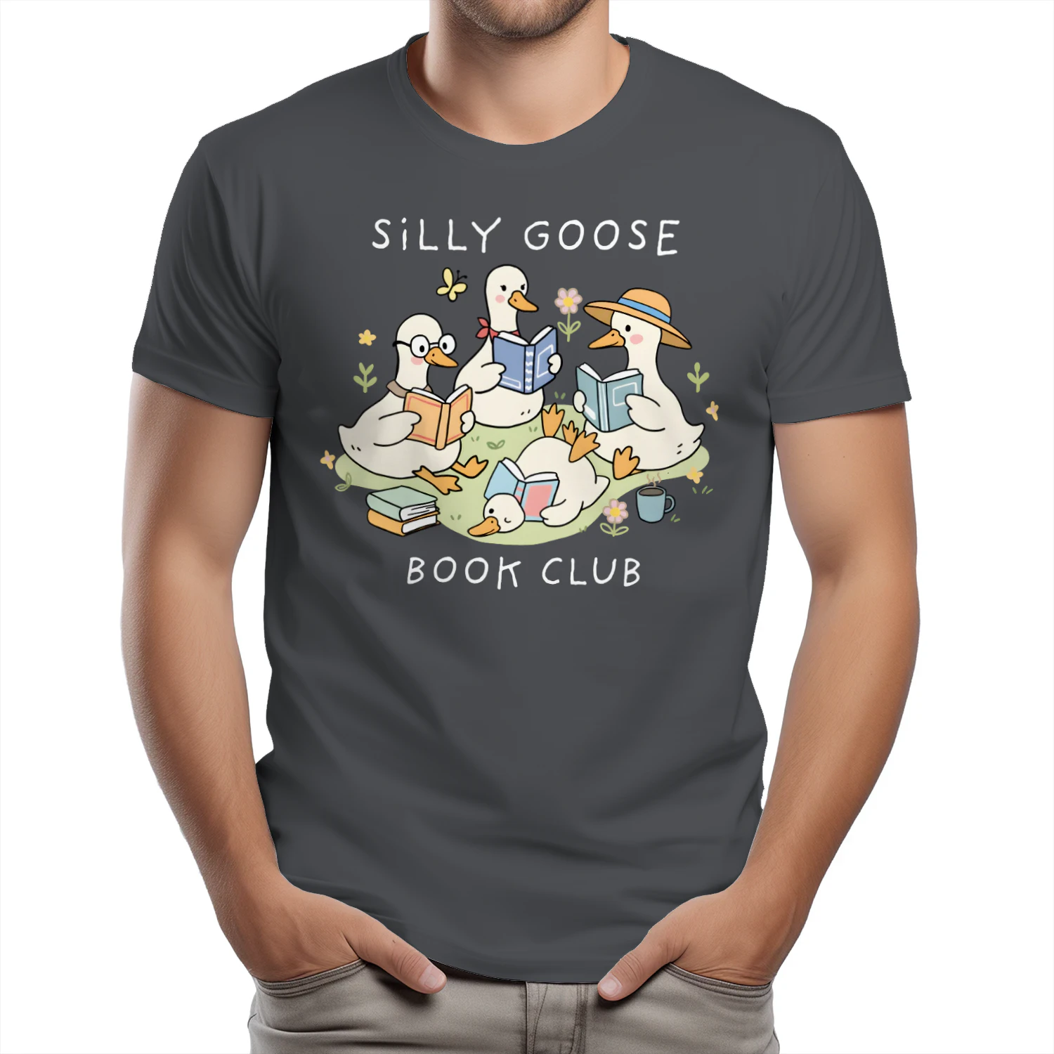 Silly Goose Readers Heavy Cotton Dark Colors T-shirt 1 Side, Funny Book Club Gildan Tee, Readers Club Shirt, Book Lover Gifts