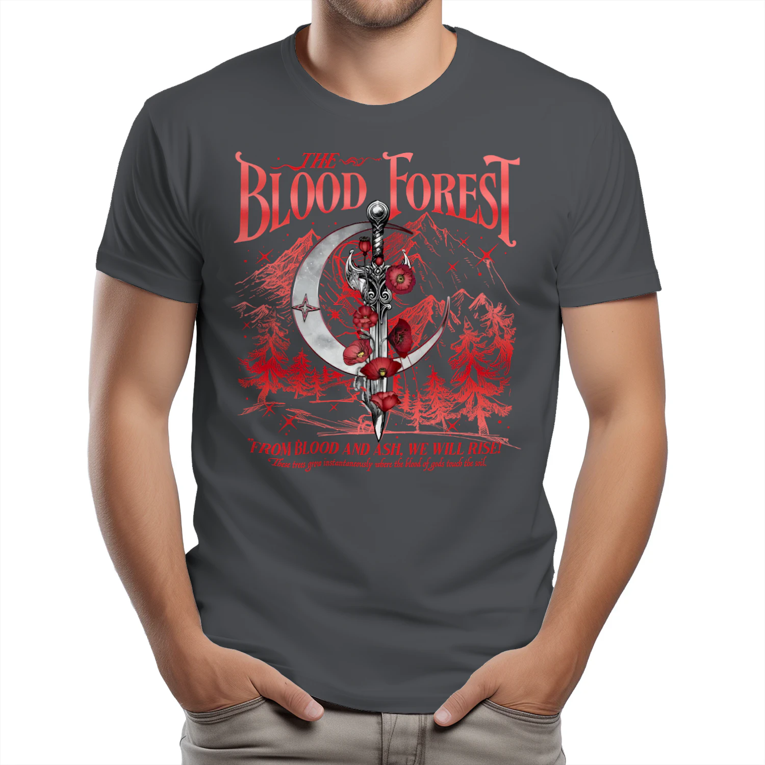 The Blood Forest Heavy Cotton Dark Colors T-shirt 2 Side, From Blood and Ash Gildan Tee, Romantasy Readers Shirt, Book Lover Gifts