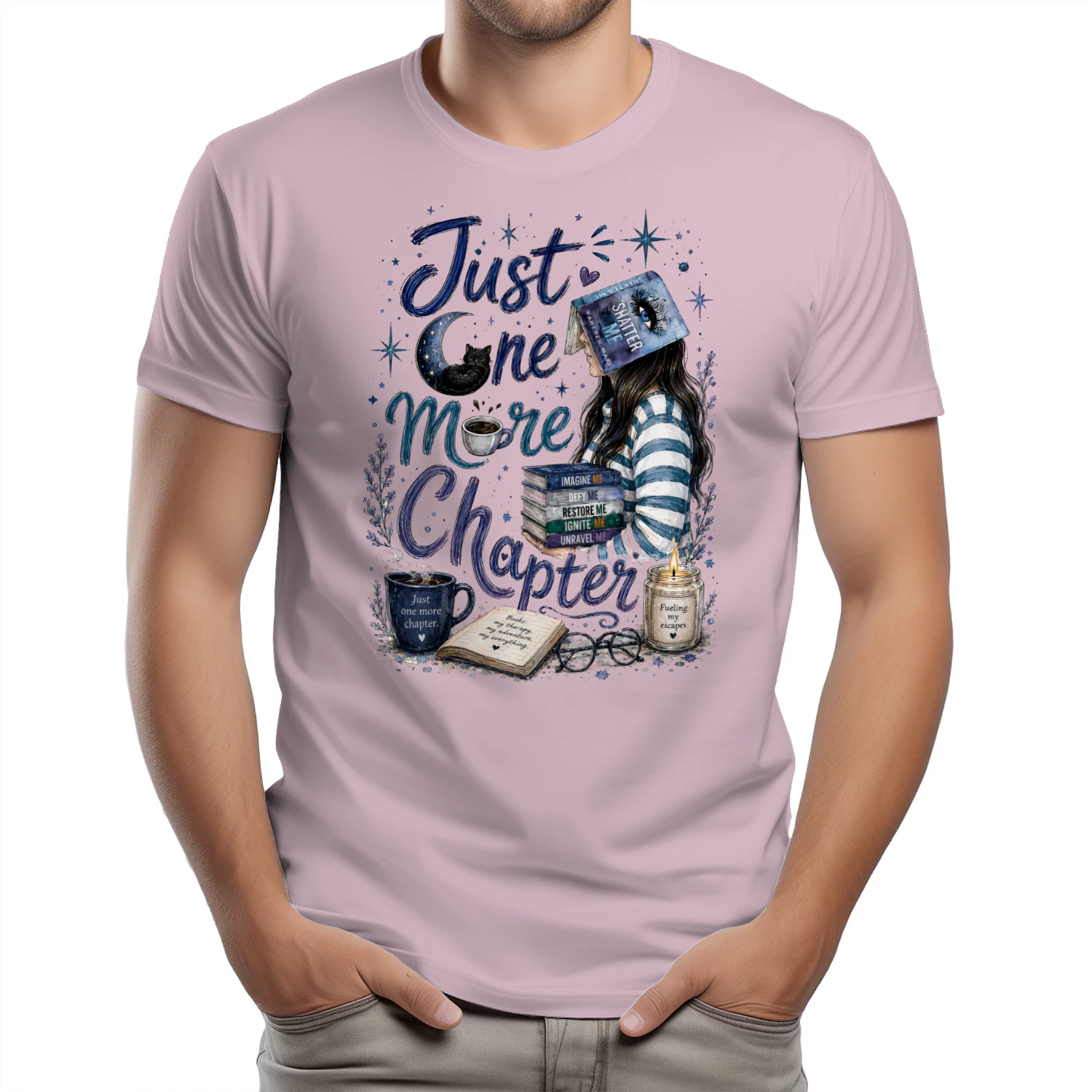 Just One More Chapter Heavy Cotton Light Colors T-shirt 1 Side, Shatter Me Gildan Tee, Romantasy Shirt, Book Lover Gifts