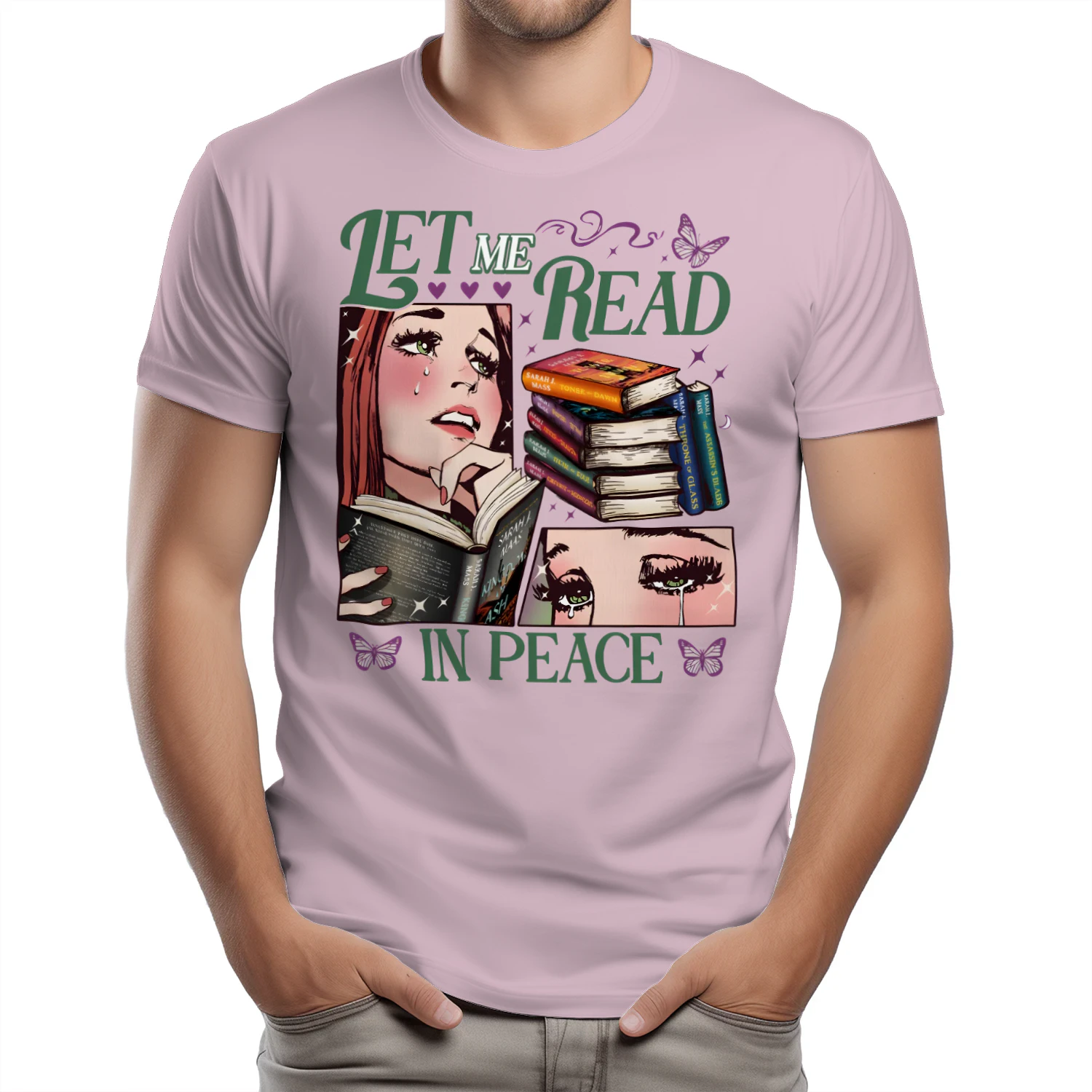 Let Me Read In Piece Heavy Cotton Light Colors T-shirt 1 Side, Book Club Gildan Tee, Readers Club Shirt, Book Lover Gifts
