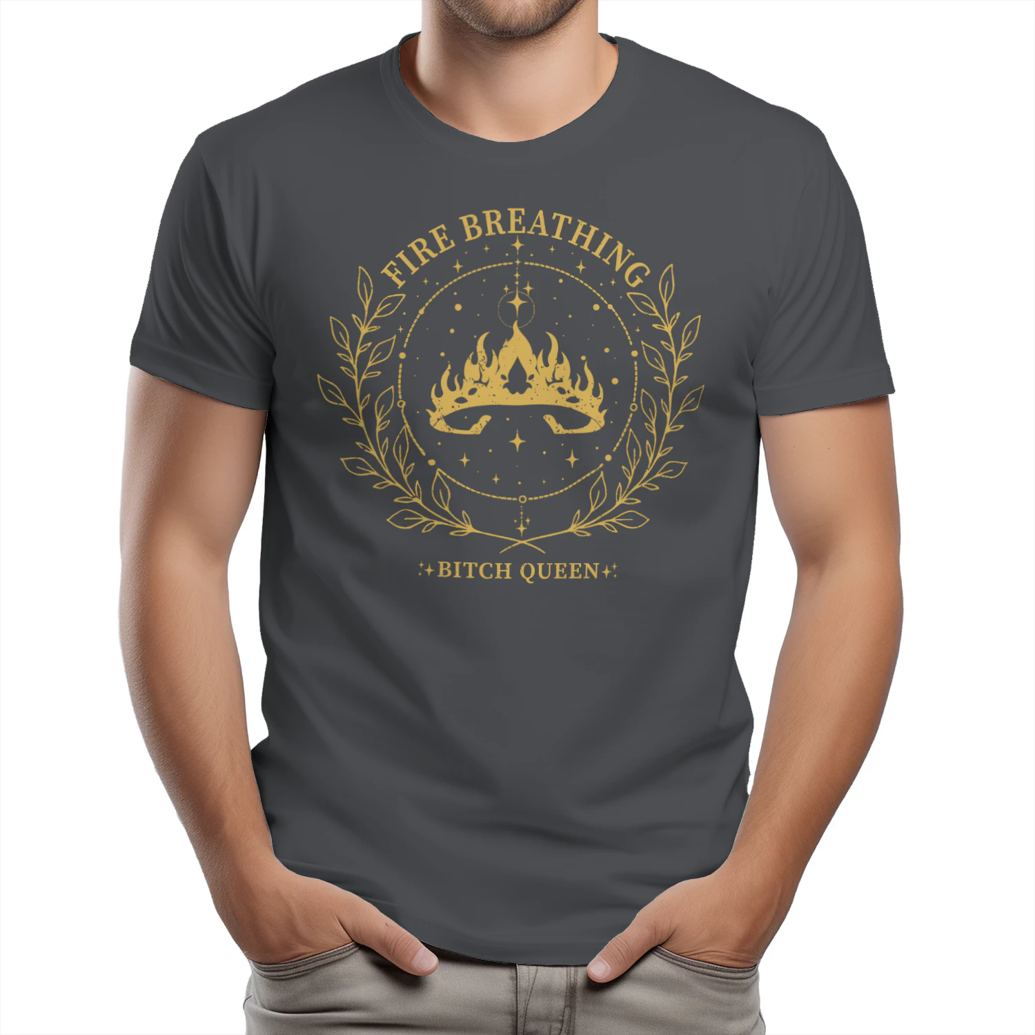 Fire Breathing Heavy Cotton Dark Colors T-shirt 2 Side, Throne of Glass Gildan Tee, Epic High Fantasy Book Shirt, Book Lover Gifts