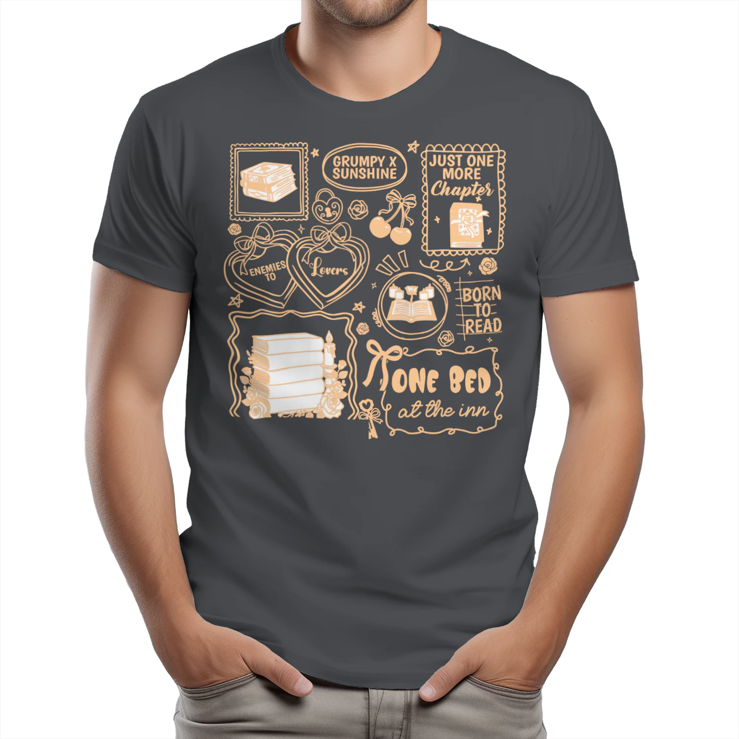 Enemies To Lovers Heavy Cotton Dark Colors T-shirt 1 Side, Book Lover Quotes Gildan Tee, Readers Club Shirt, Book Lover Gifts