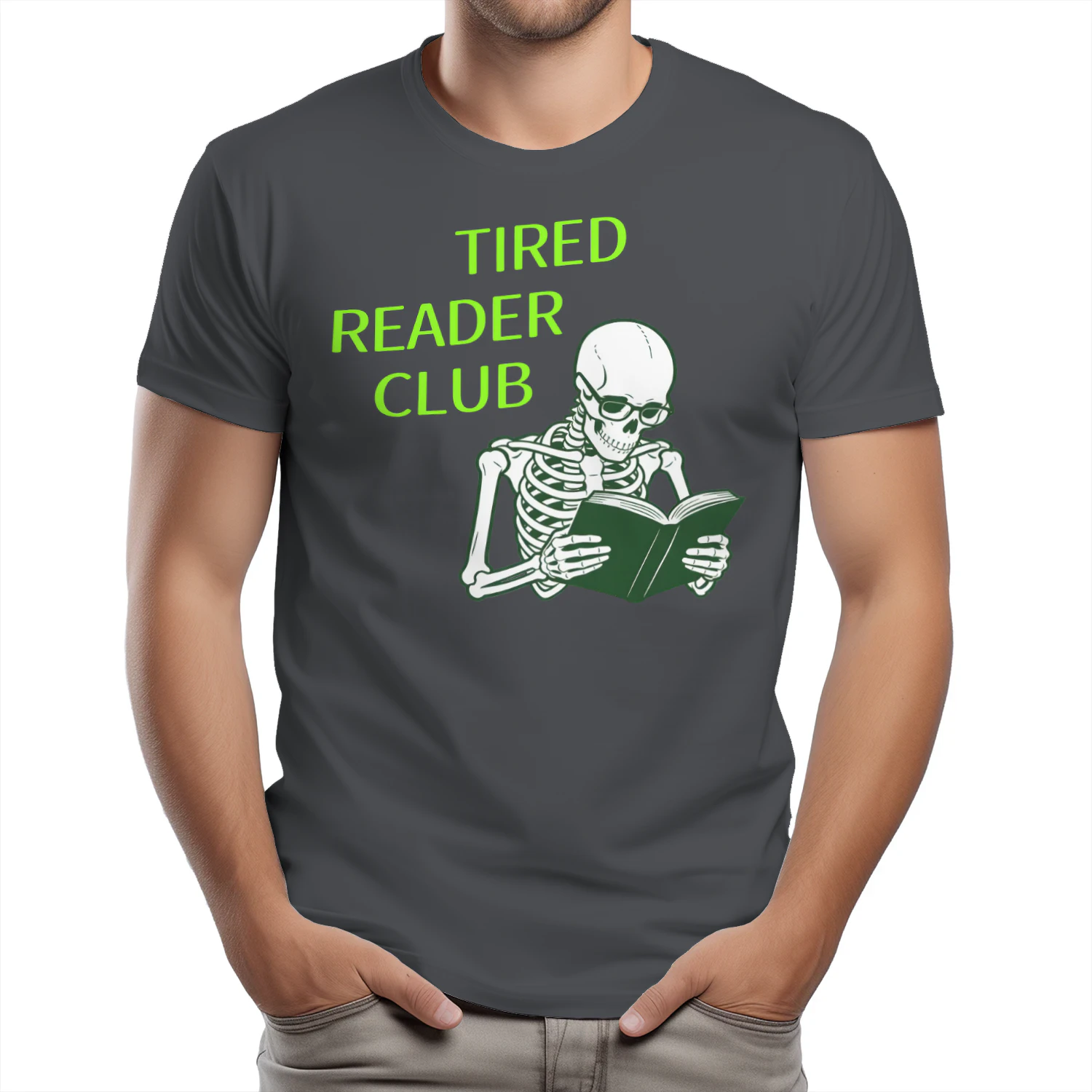 Tired Reader Club Heavy Cotton Dark Colors T-shirt 1 Side, Book Club Gildan Tee, Readers Club Shirt, Book Lover Gifts